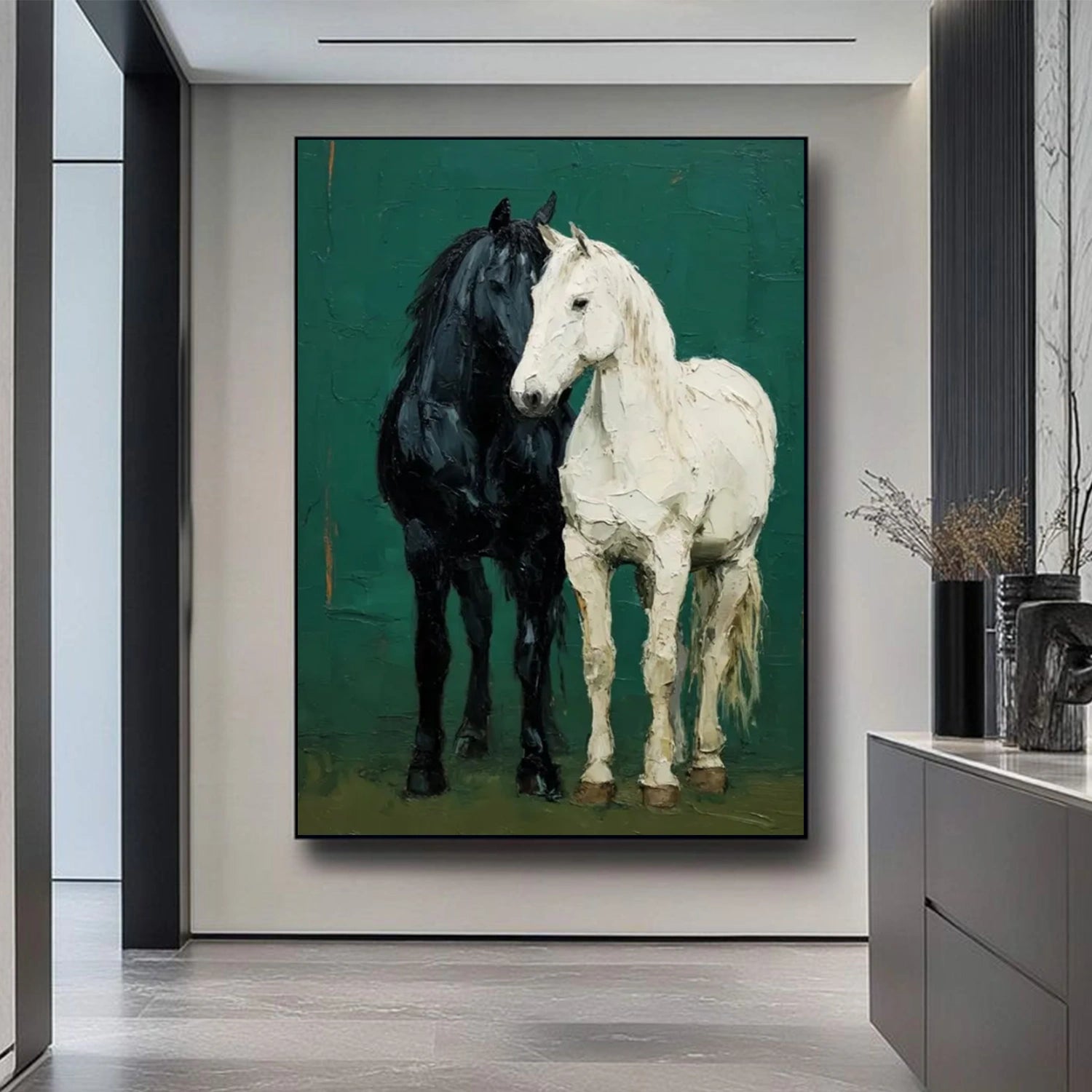 Abstract Animal Horse Canvas Art #AP215