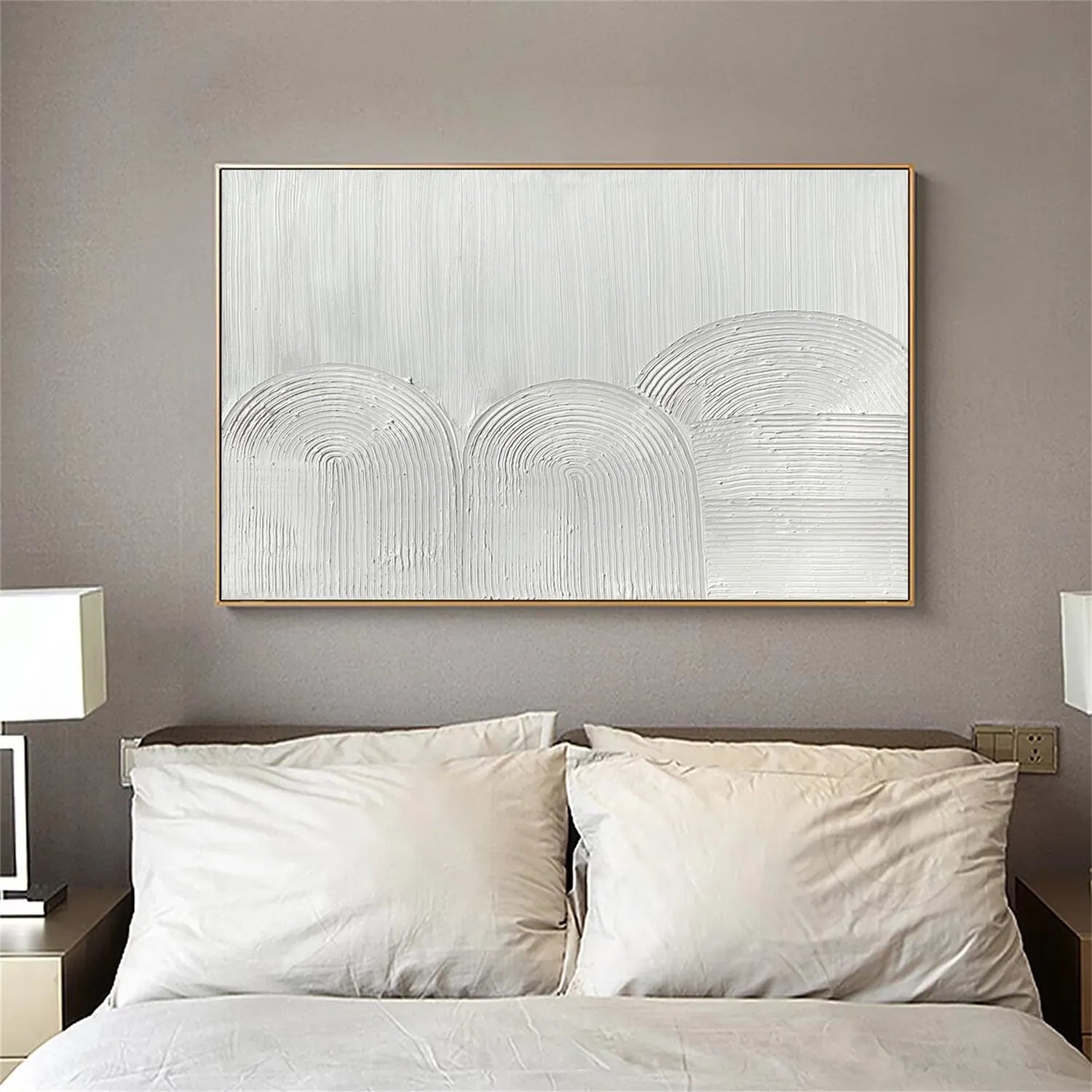 White Minimalist Textured Painting Canvas #MM280