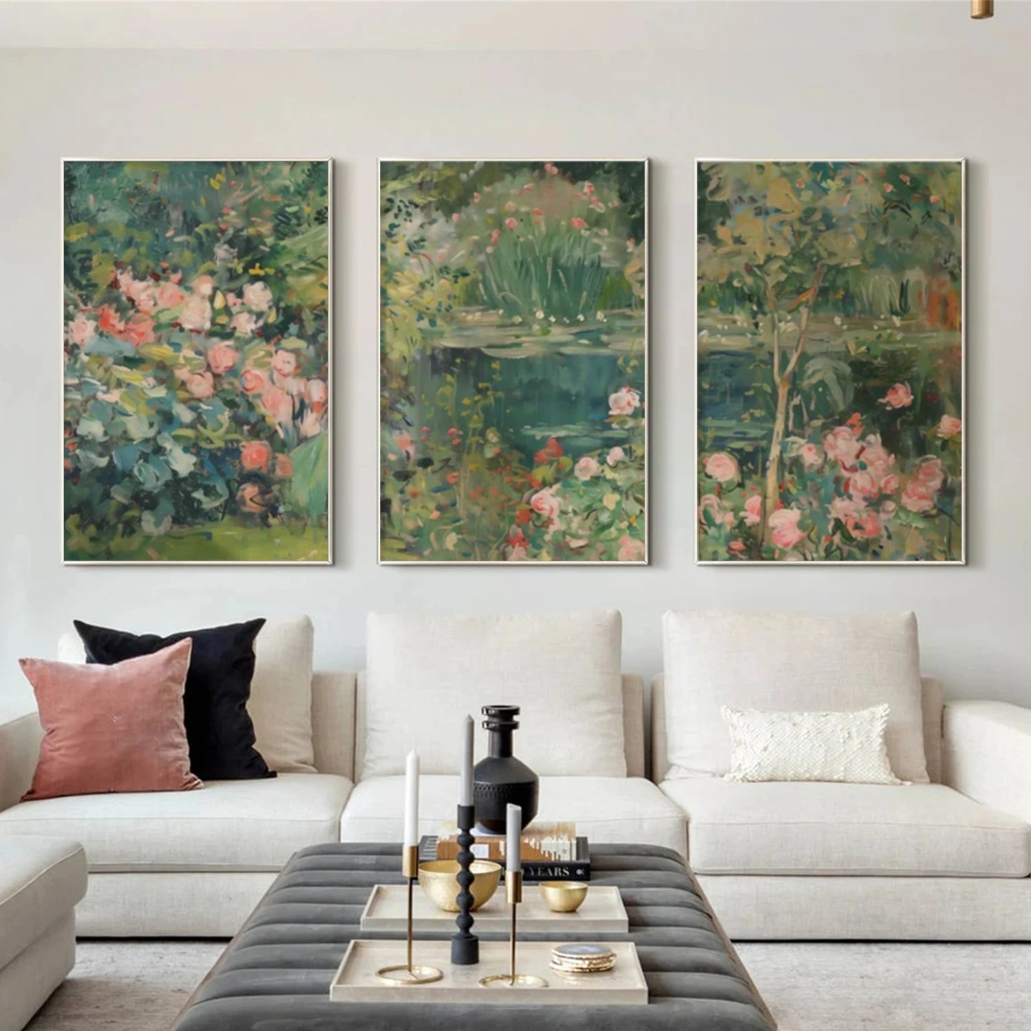 Flower & Tree Abstract Set of 3 Canvas Art #FT 275
