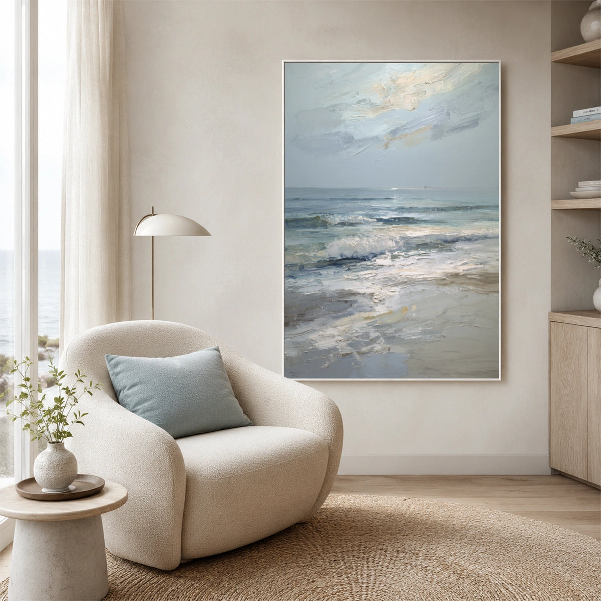 Ocean And Sky Abstract Texture Canvas Art #OS450