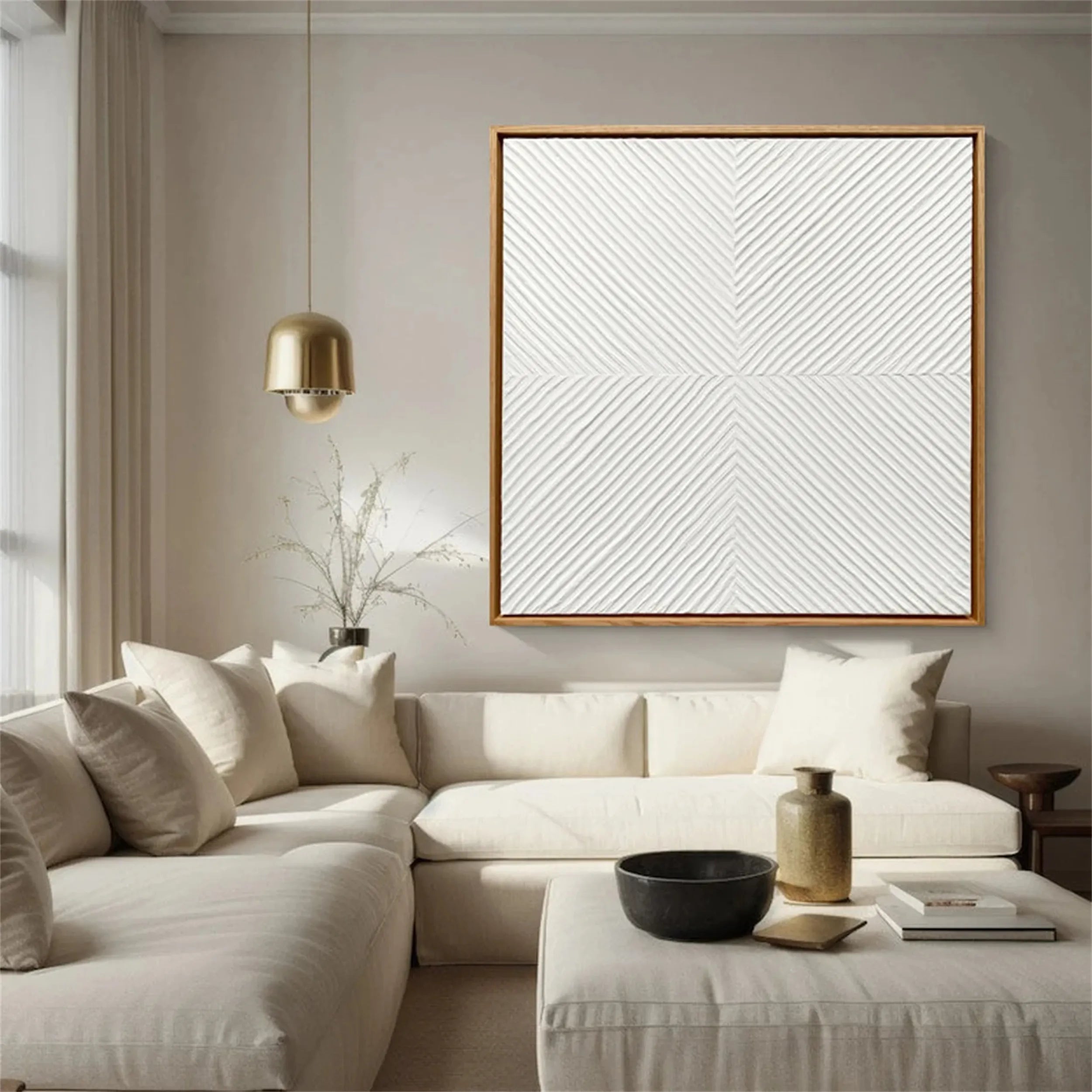 White Minimalist Textured Painting Canvas #MM205
