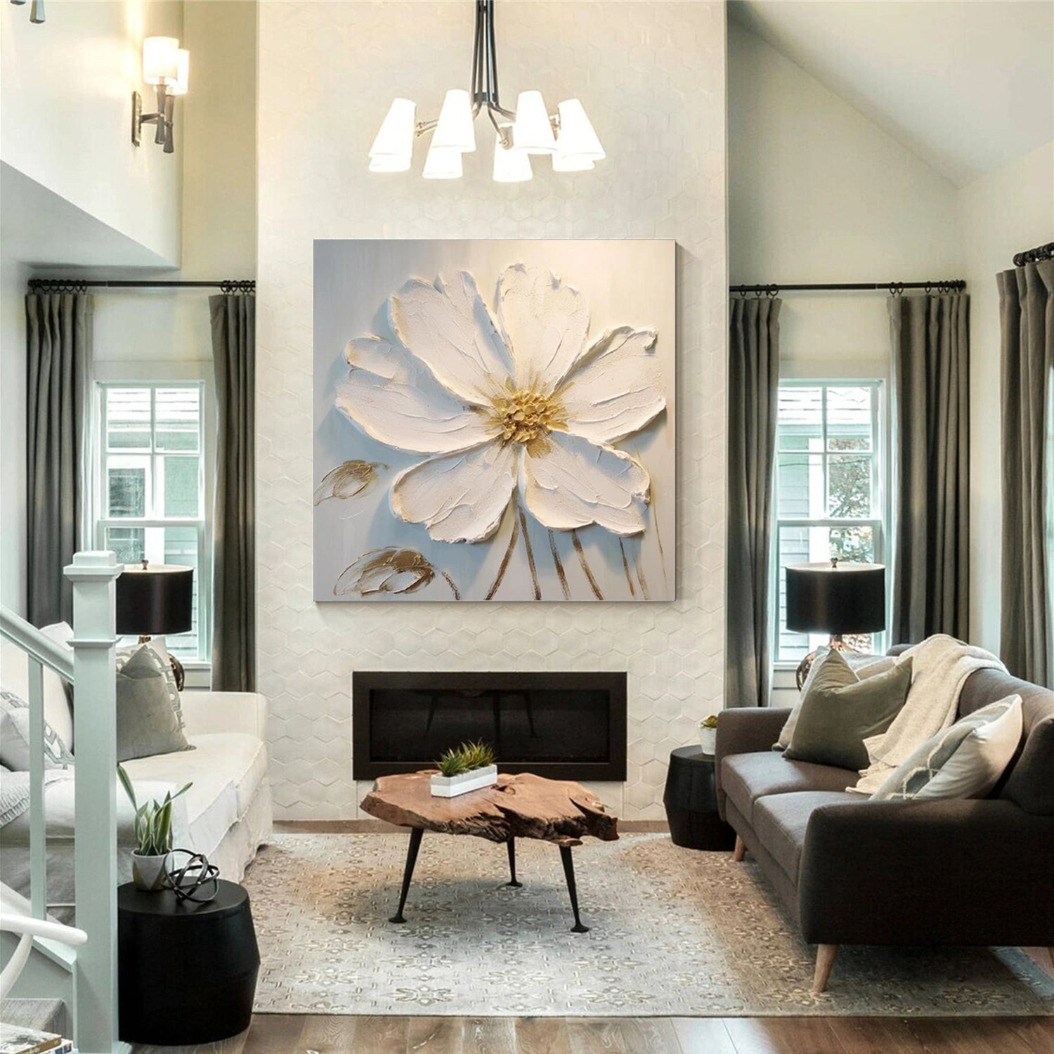 Flower And Tree Abstract Texture Canvas Art#FT 236