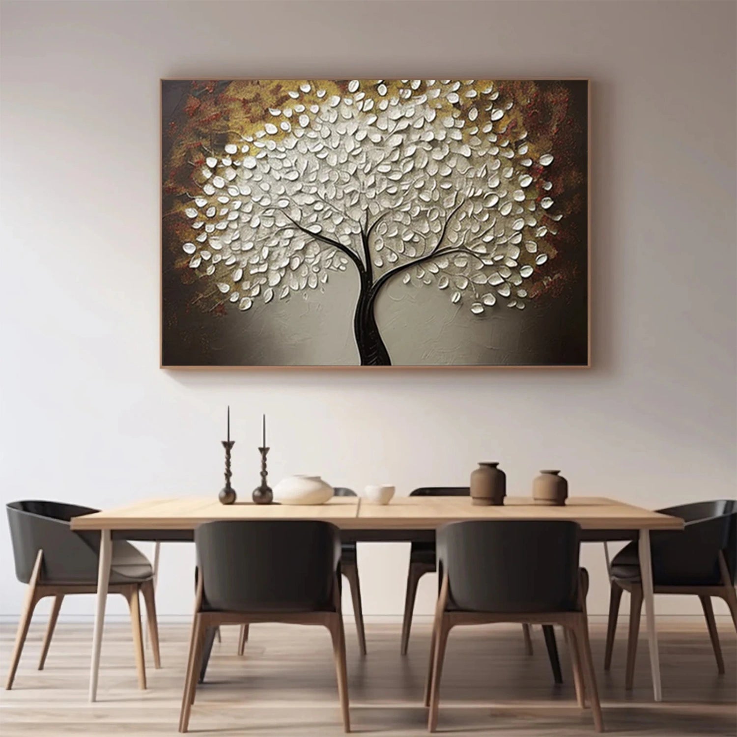Flower & Tree Abstract Texturte Canvas Art #FT 244