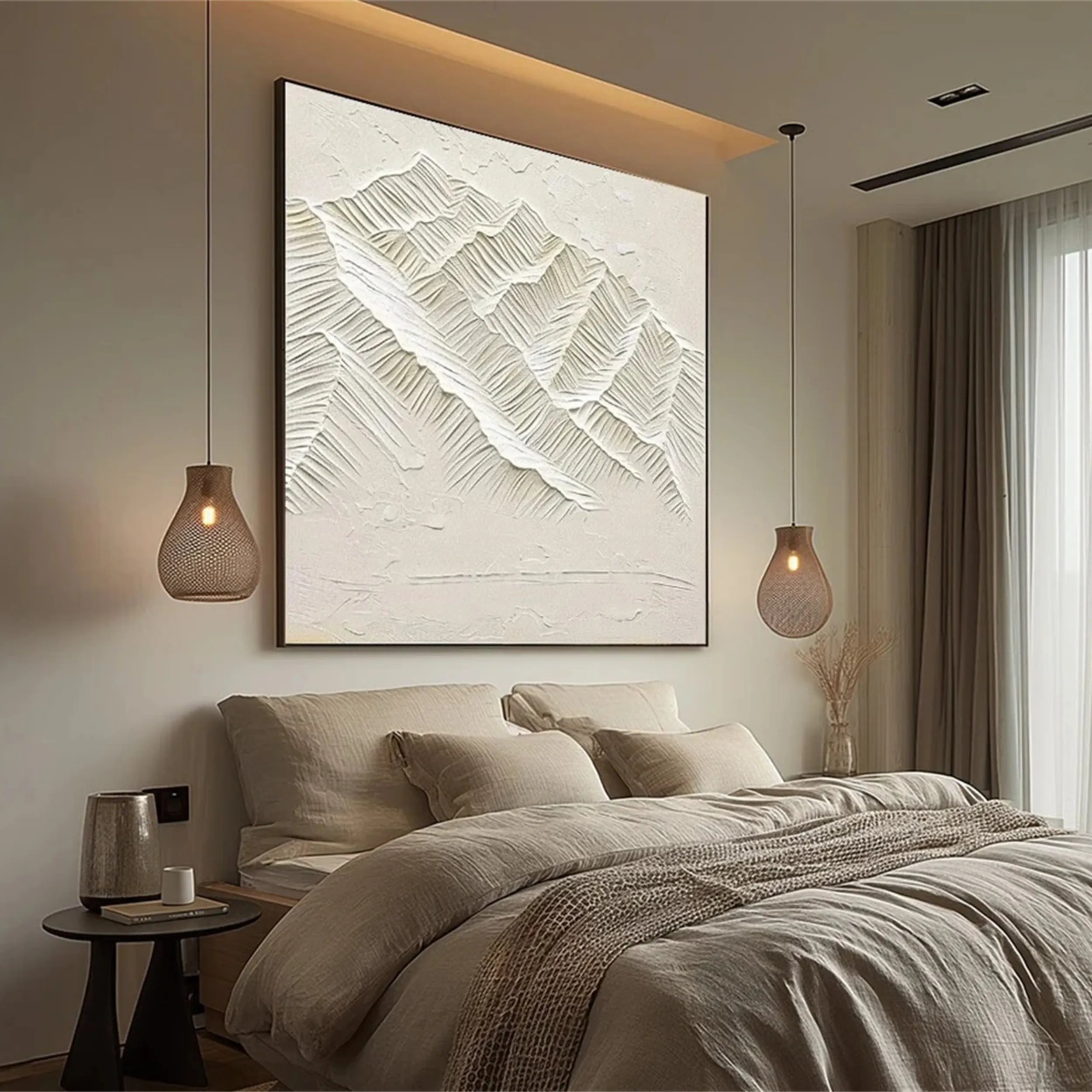 Beige Minimalist Textured Wall Art #MM262