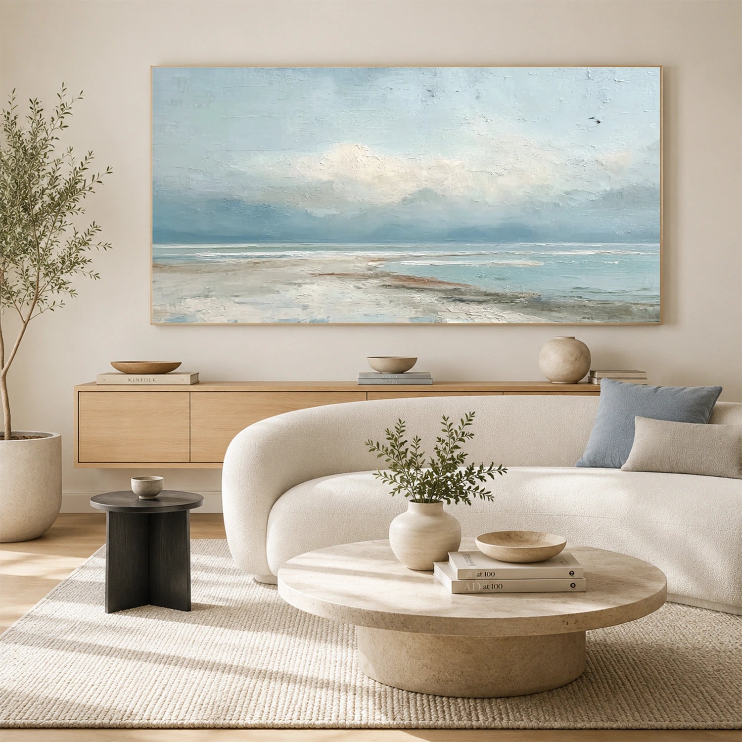 Ocean And Sky Abstract Texture Canvas Art #OS440
