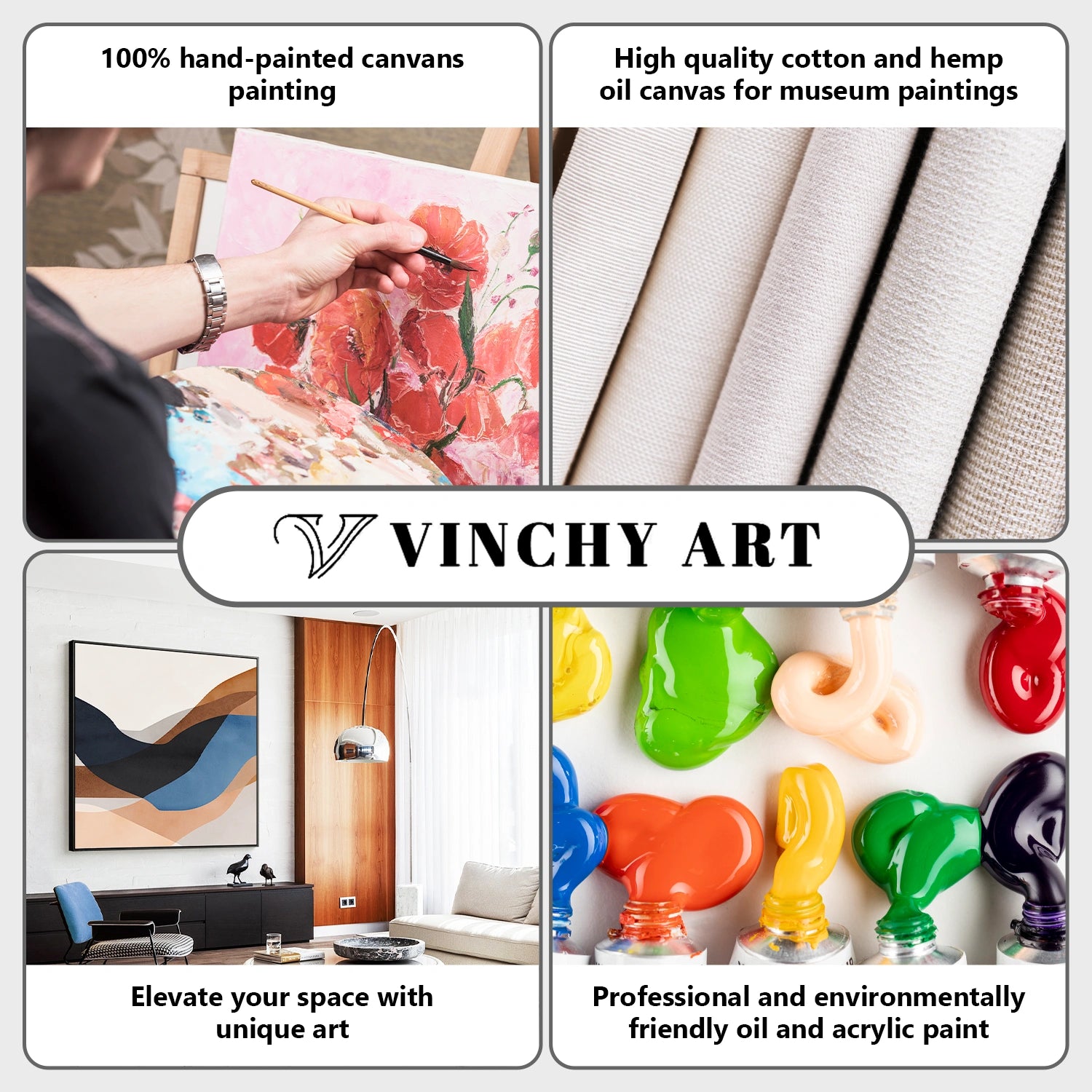 Colorful Abstract Portrait Set of 3 Wall Art #PT006