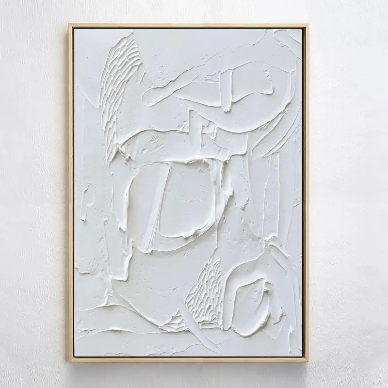 White Minimalist Textured Painting Canvas #MM010