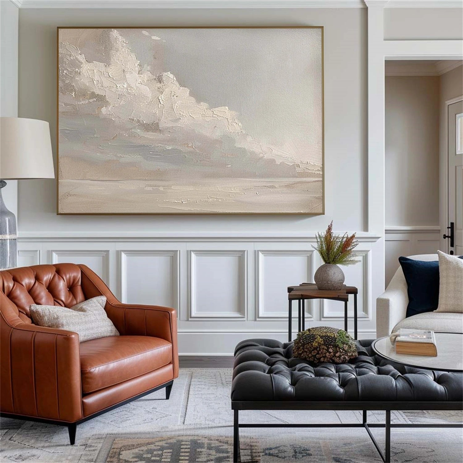 Ocean And Sky Abstract Texture Canvas Art #OS396