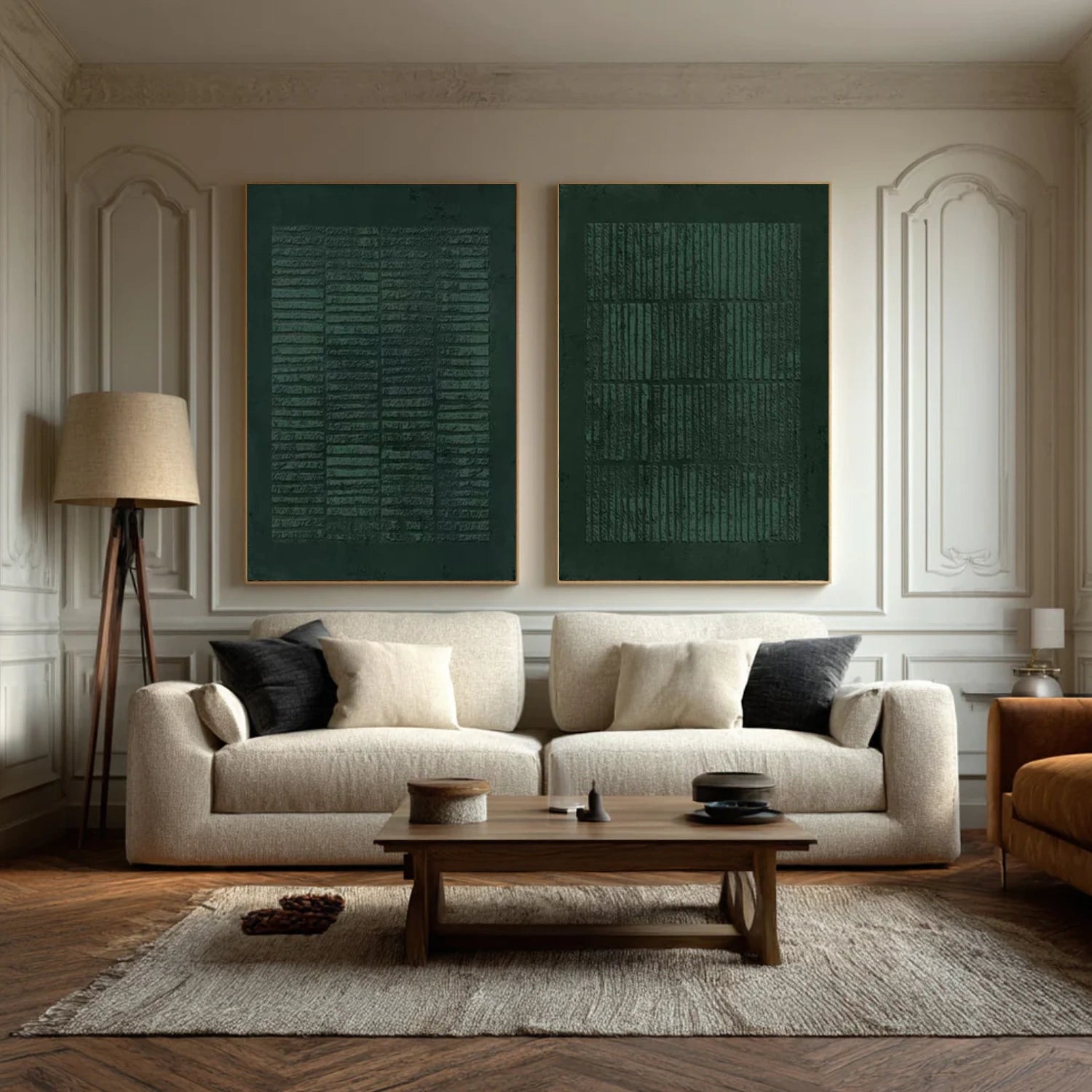 Green Minimalist Textured Wall Art Set of 2 #MM351