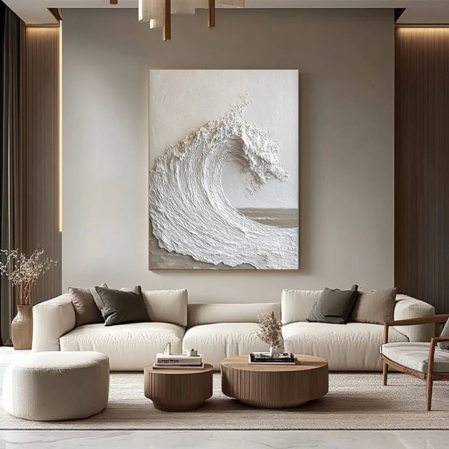 Ocean And Sky Abstract Textured Canvas Art #OS335