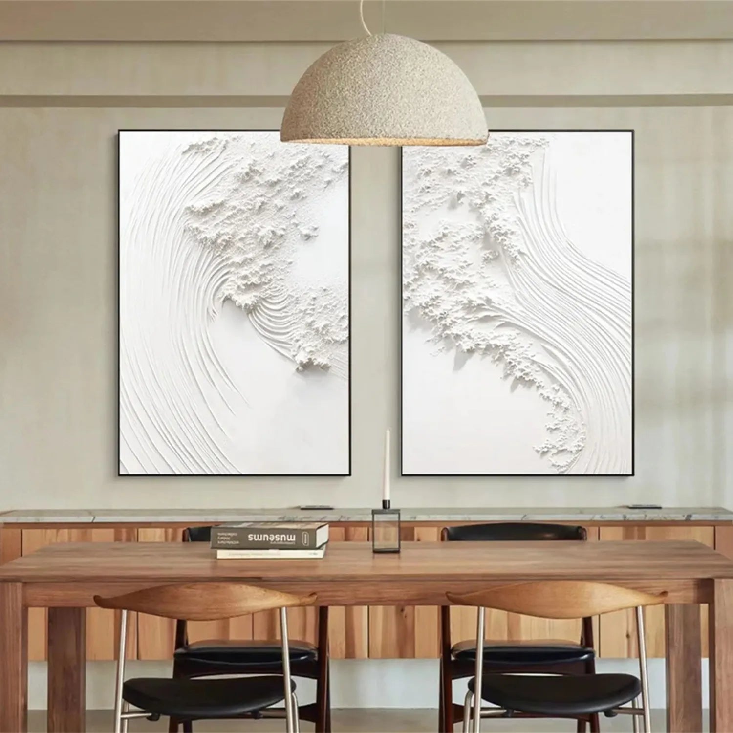 Plaster Art Minimalist Textured Paintings Set of 2 #MM279