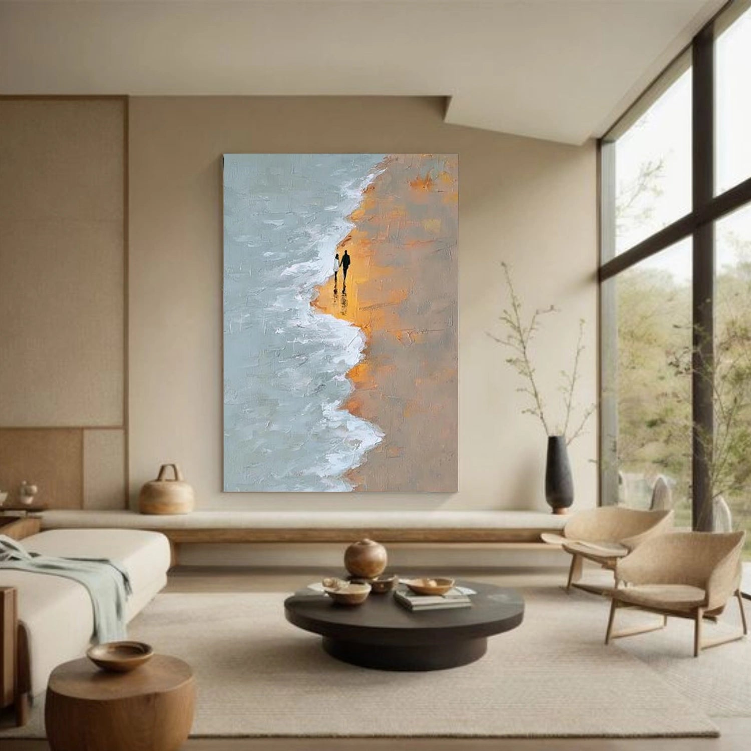 Ocean And Sky Abstract Texture Canvas Art #OS391