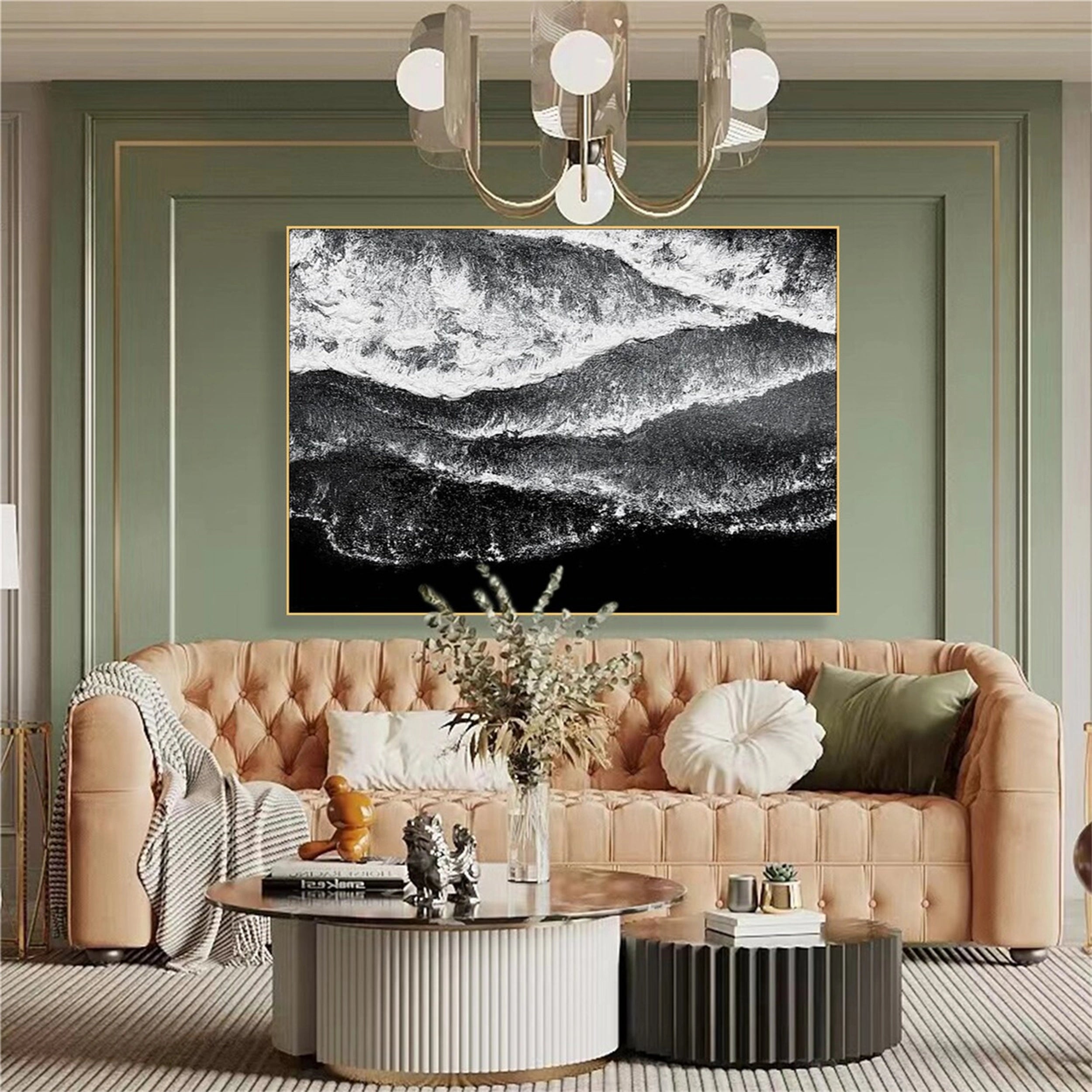 Black White Textured Minimalist Wall Art #MZ055