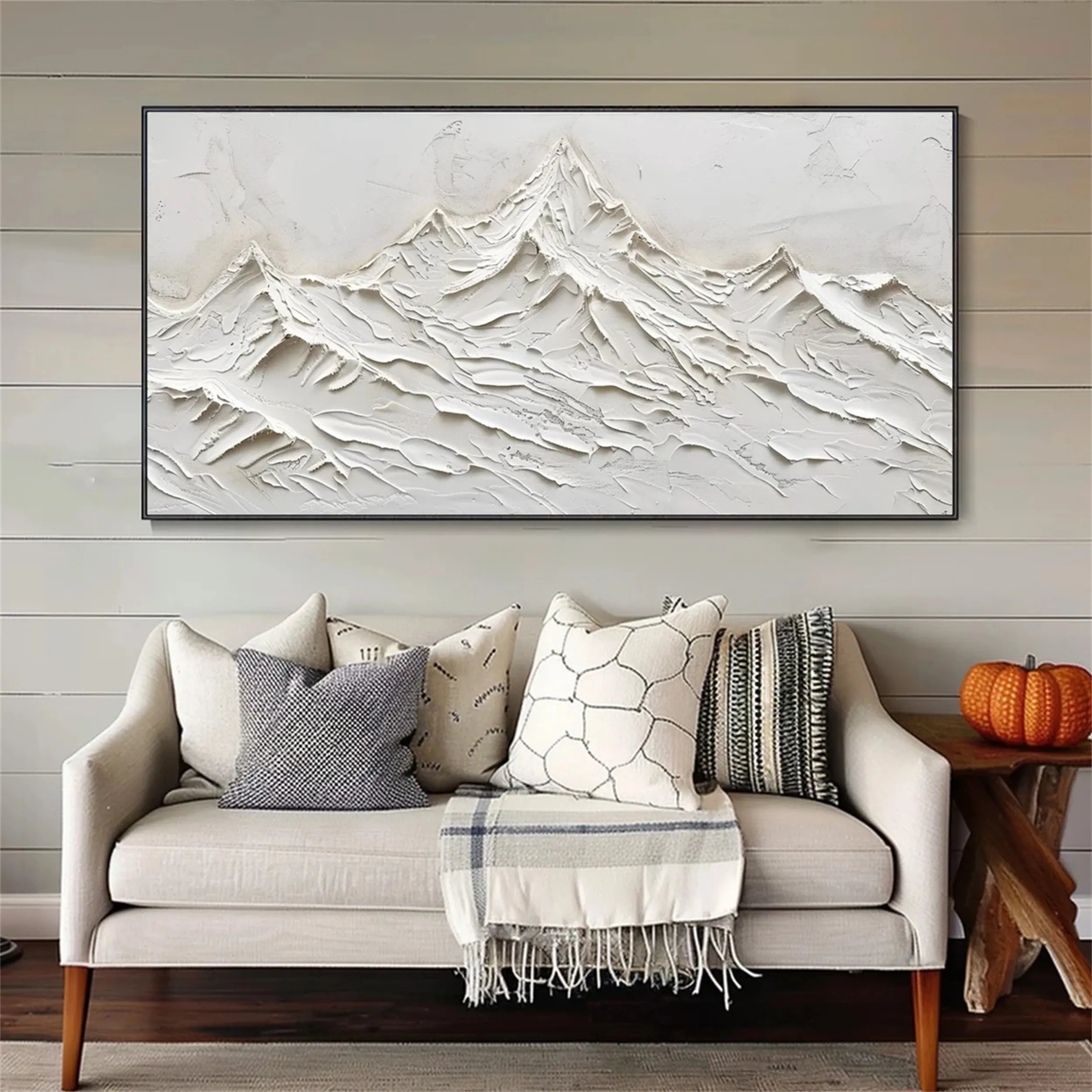 White Minimalist Textured Painting Canvas #MM246