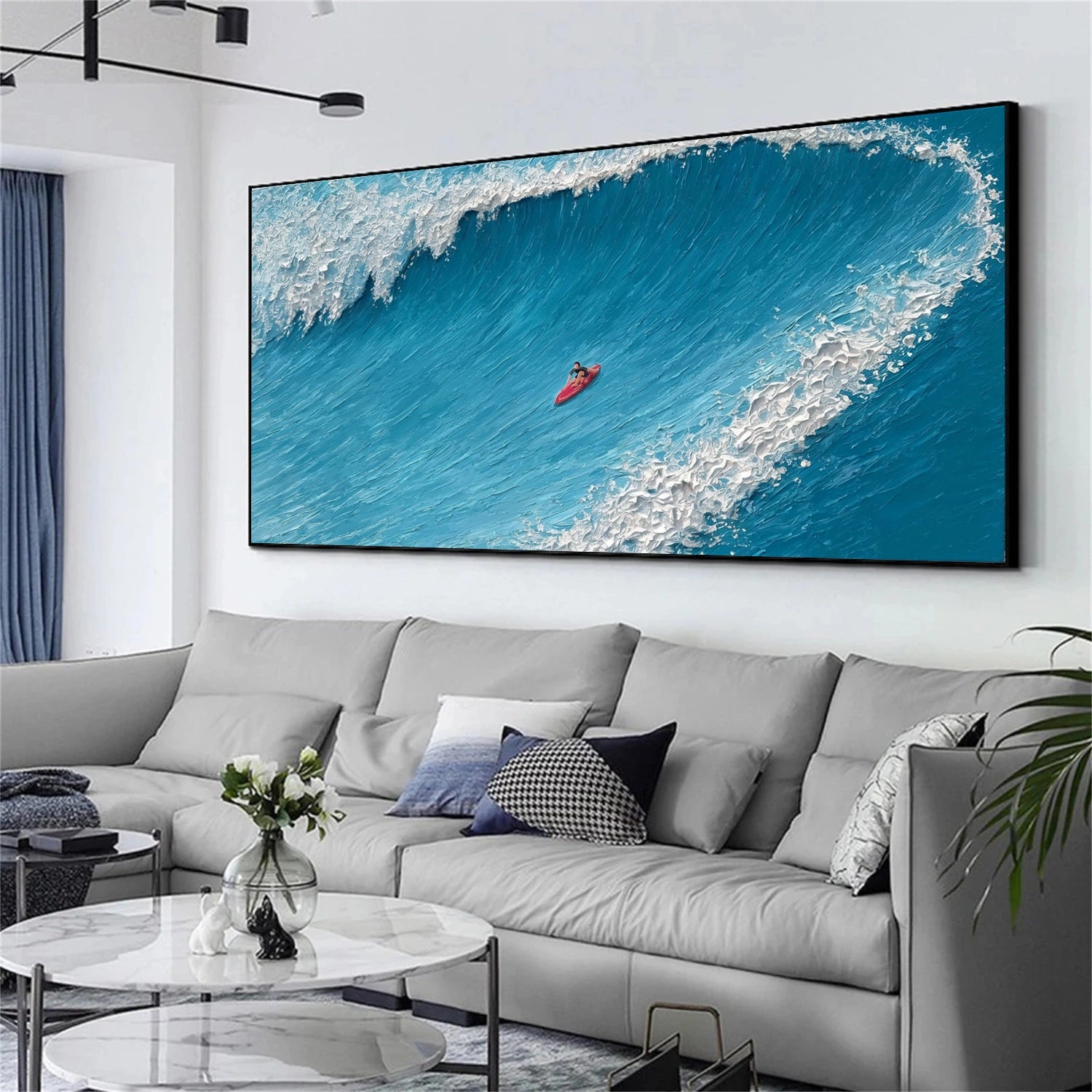 Surfing Sport Texture Canvas Painting #SA017