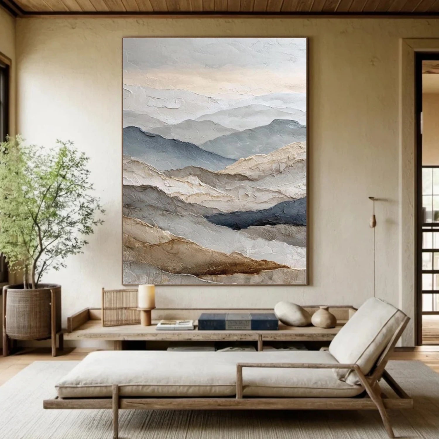 Minimalist Mountain Texture Canvas # MM409