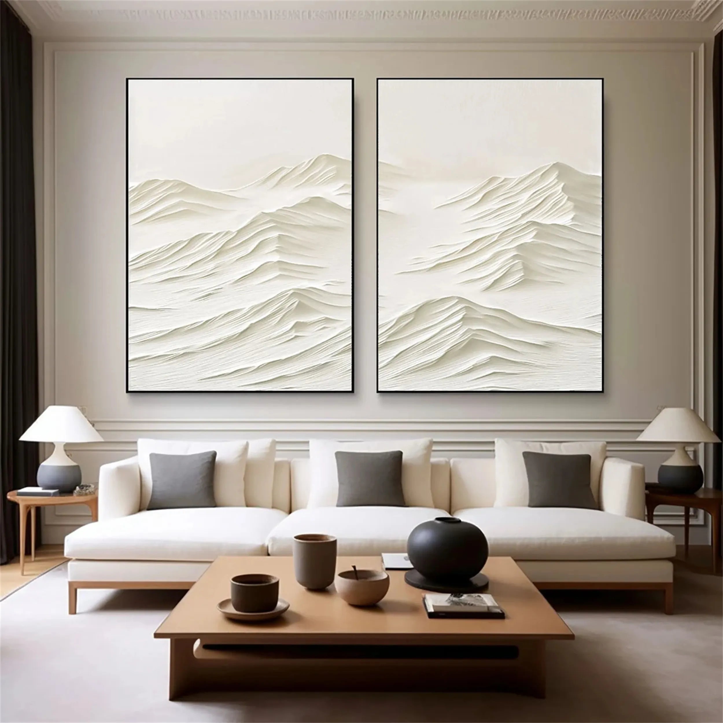 Plaster Art Minimalist Textured Painting Set of 2 #MM254