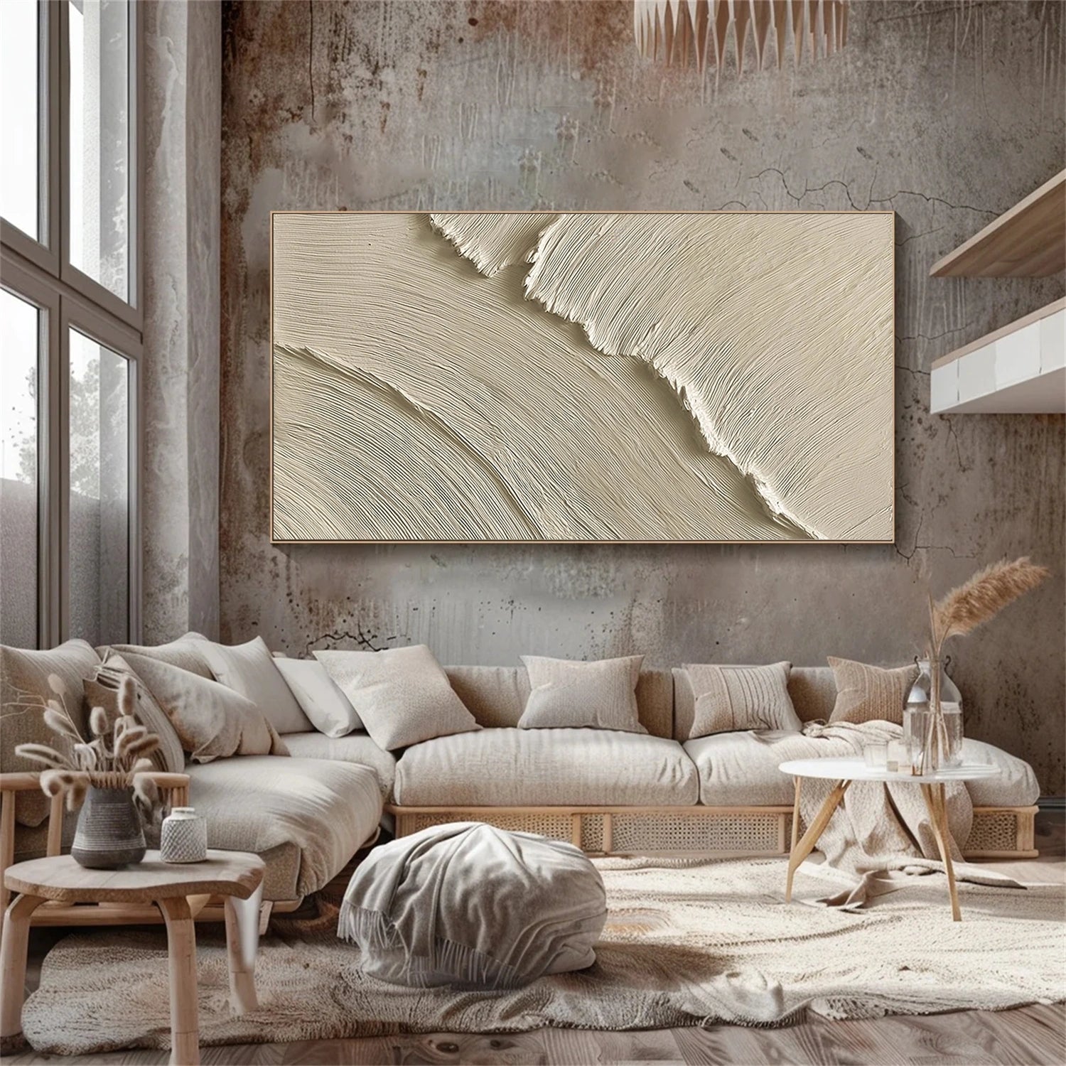 Ocean And Sky Abstract Texture Canvas Art #OS375