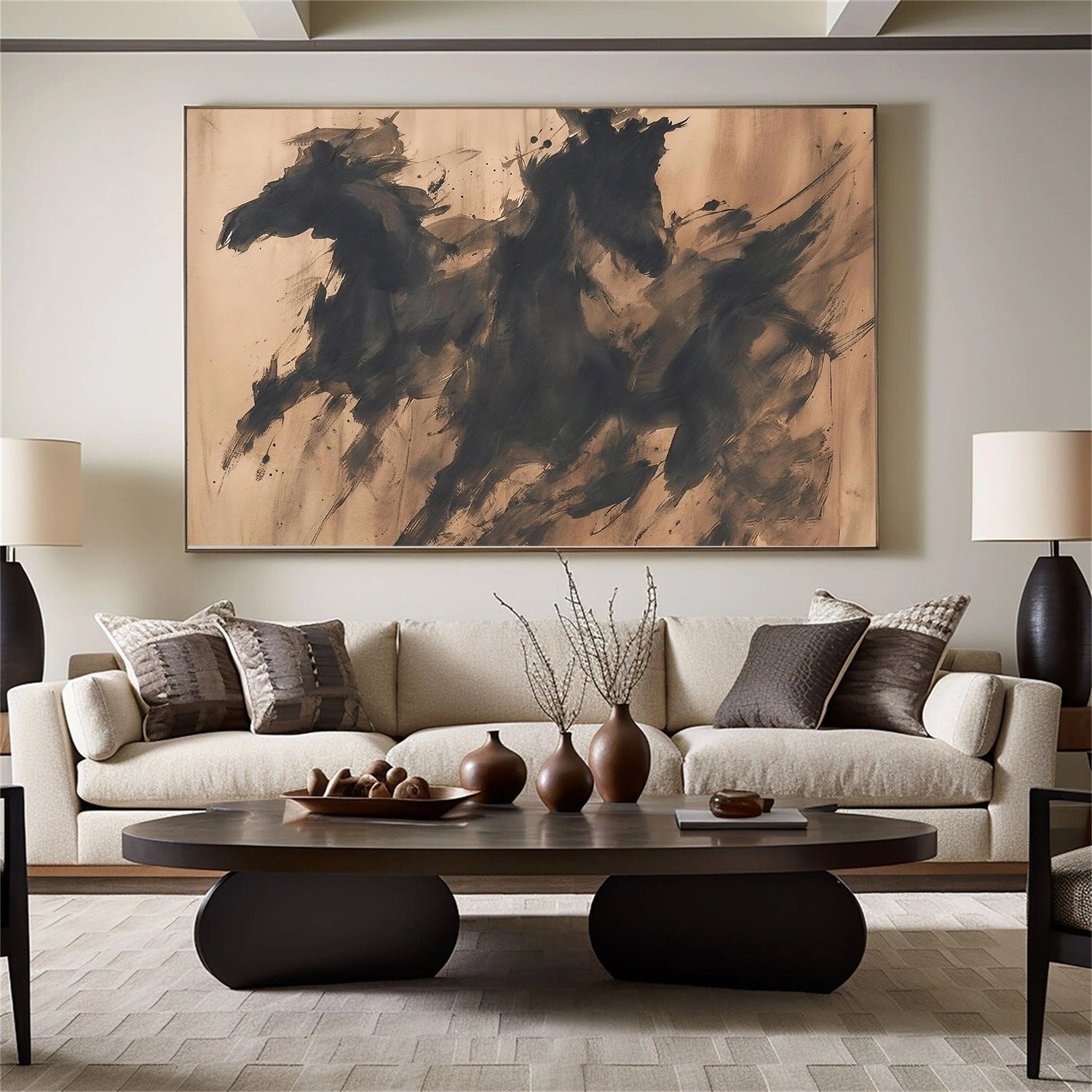 Abstract Animal Horse Canvas Art #AP207