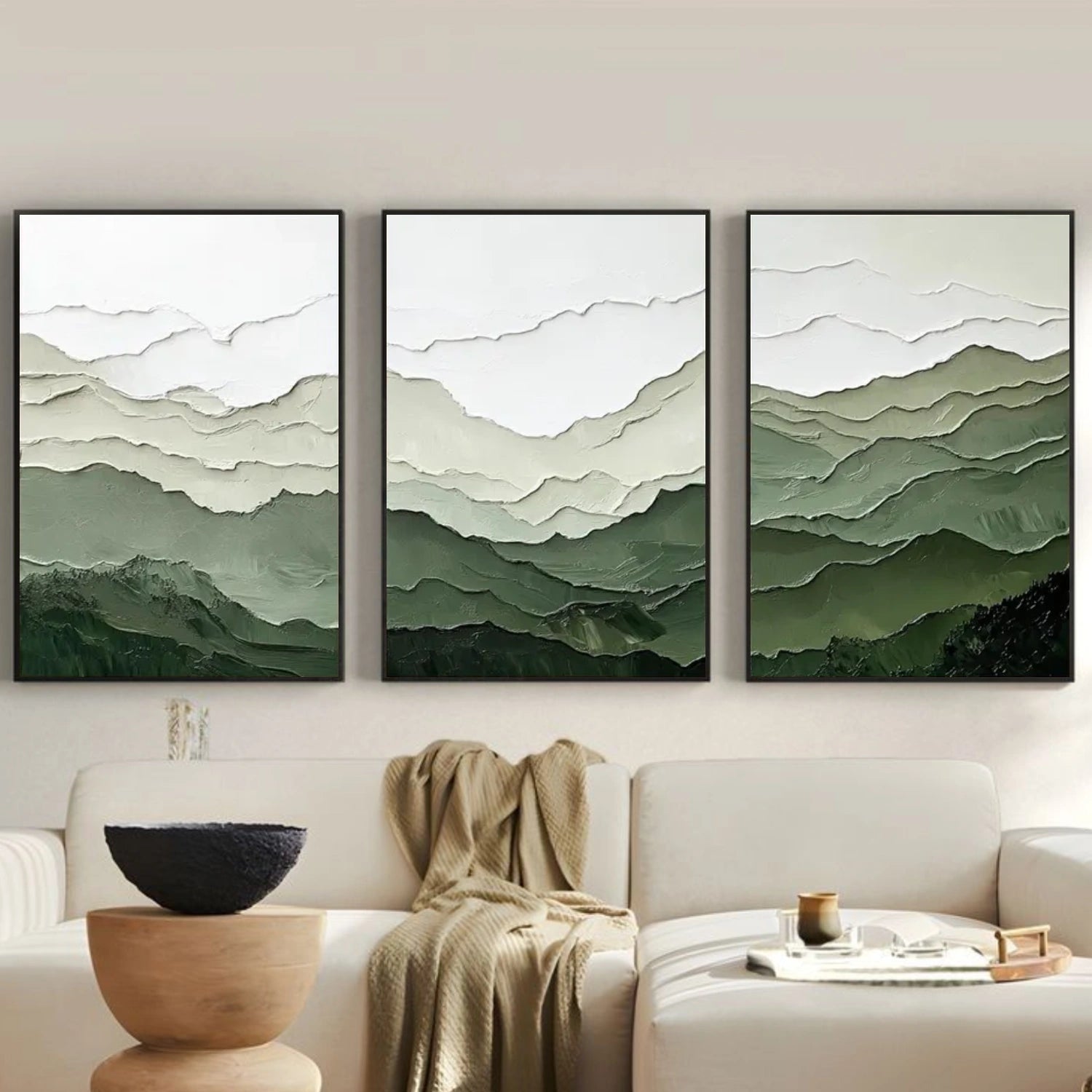 Minimalist Mountain Texture Canvas Set of 3 #MM361