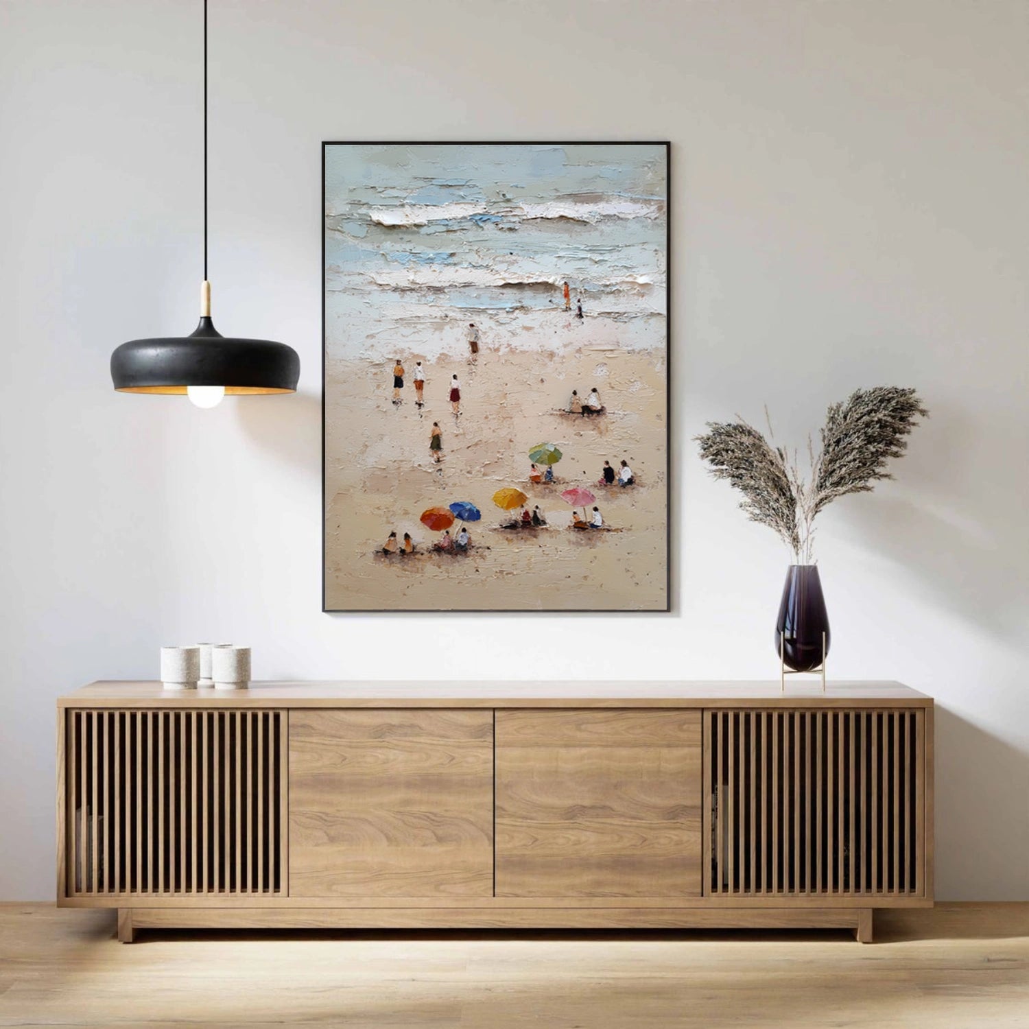 Ocean And Sky Abstract Texture Canvas Art #OS405