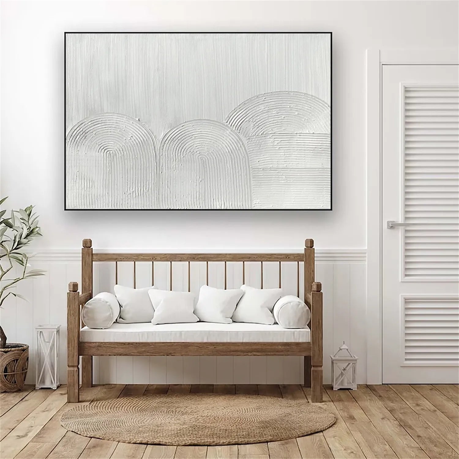 White Minimalist Textured Painting Canvas #MM280