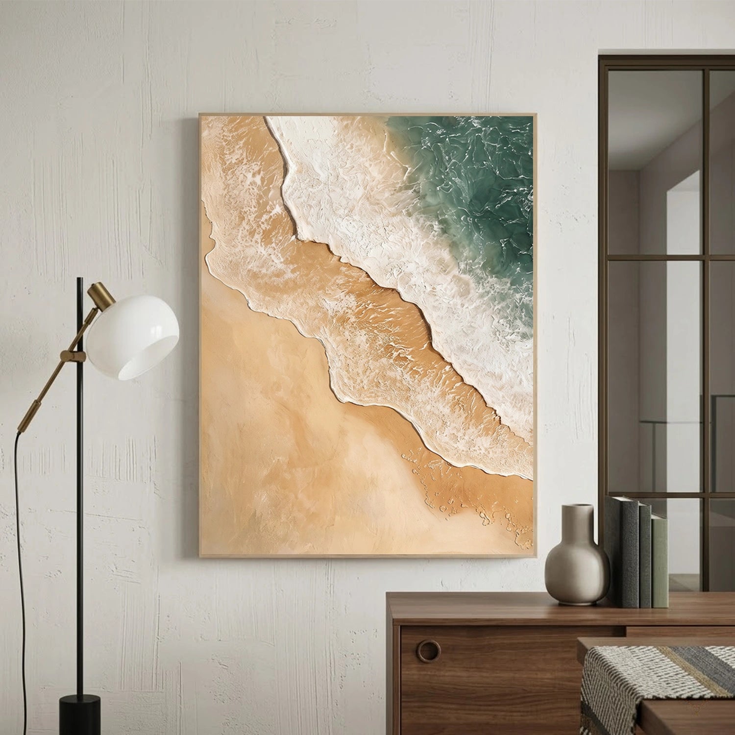 Ocean And Sky Abstract Texture Canvas Art #OS416