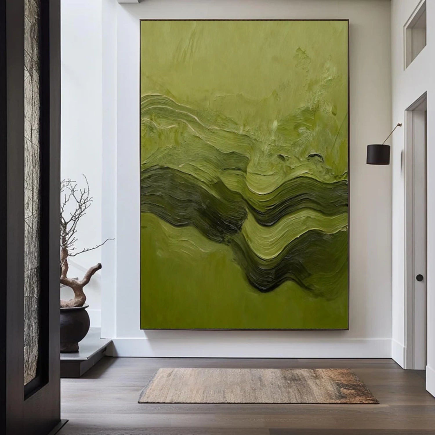 Green Abstract Texture Wall Art # AB661
