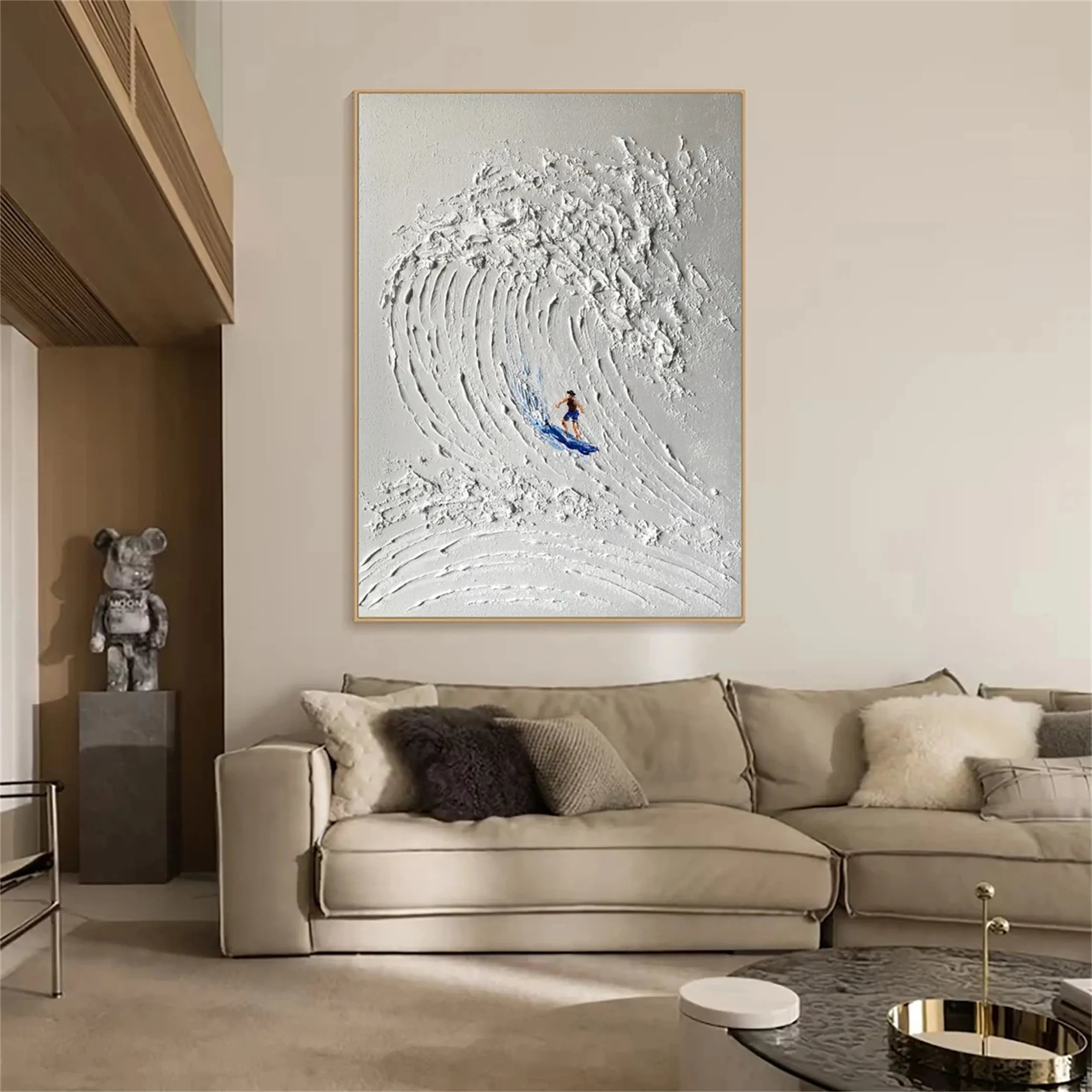 Surf Art Minimalist Textured Painting Canvas #MM218