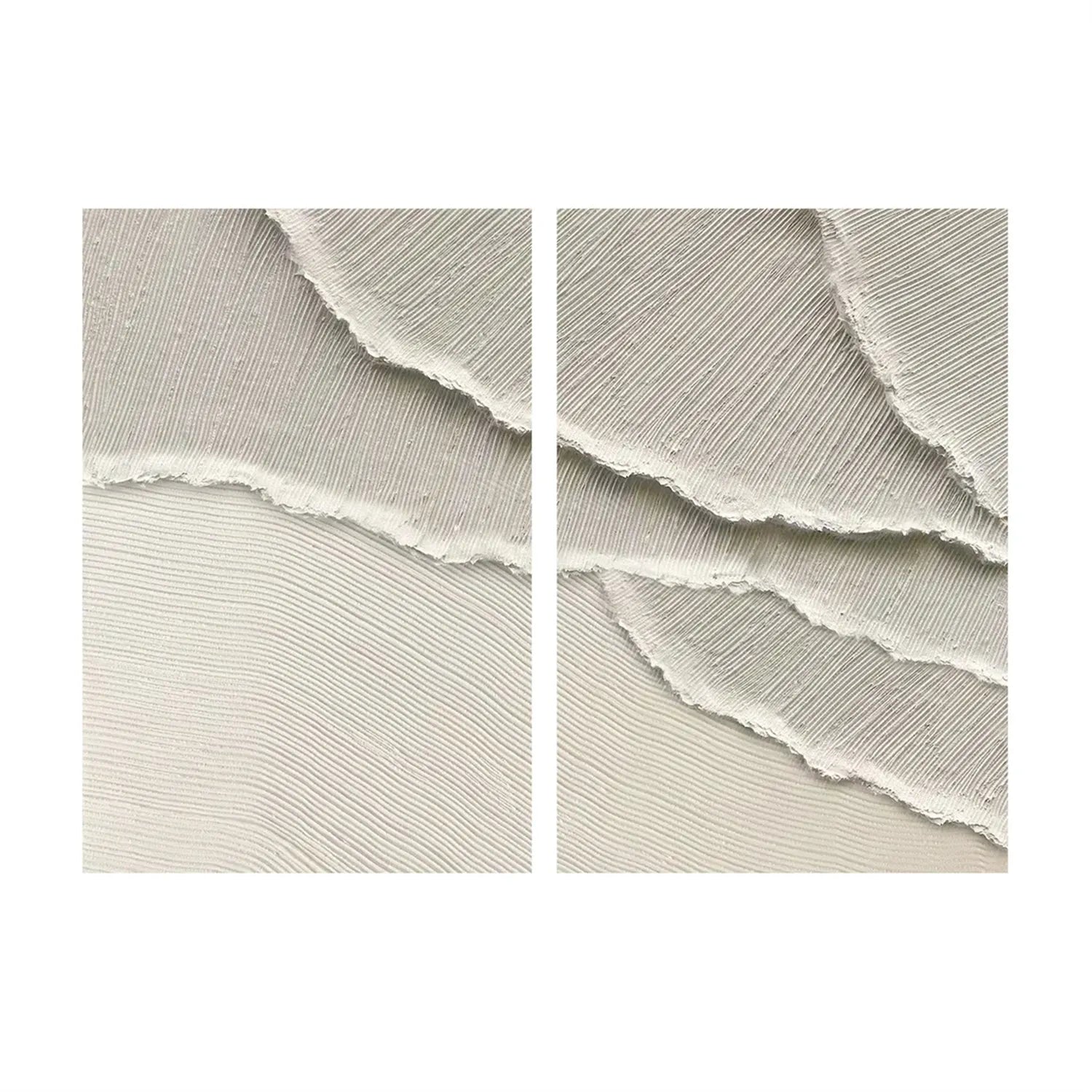 White Minimalist Textured Painting Canvas Set of 2 #MM292