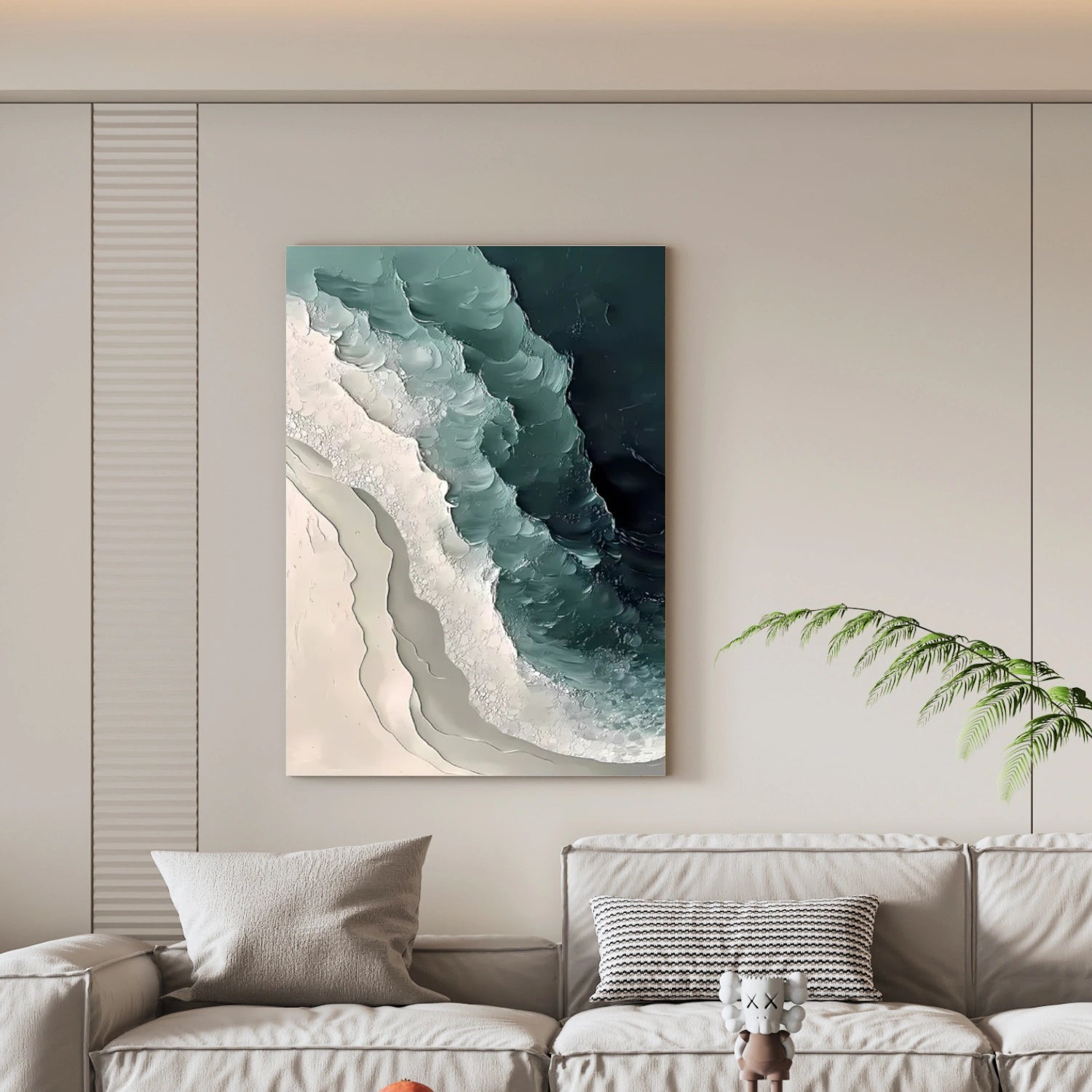 Ocean And Sky Abstract Textured Canvas Art #OS 301