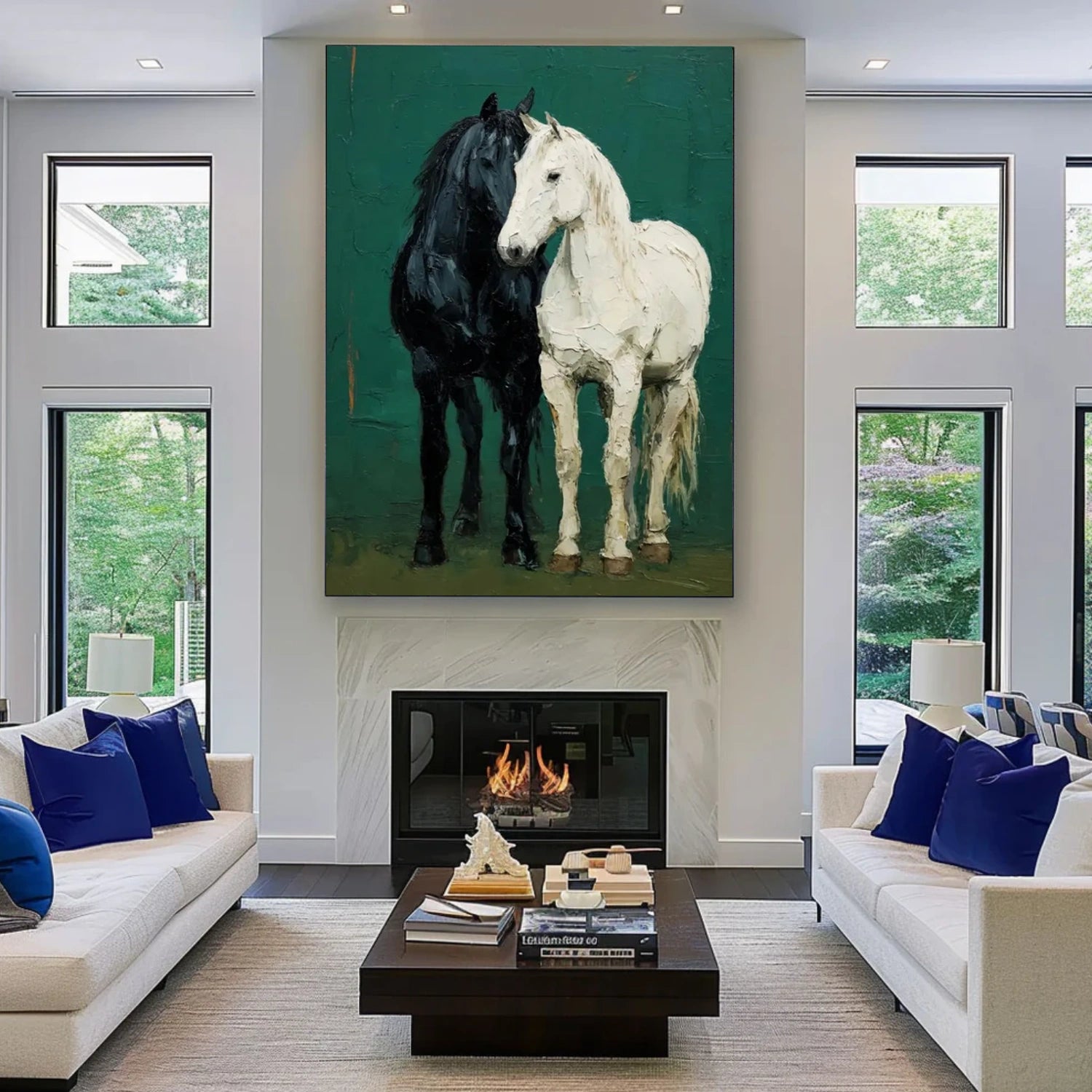 Abstract Animal Horse Canvas Art #AP215