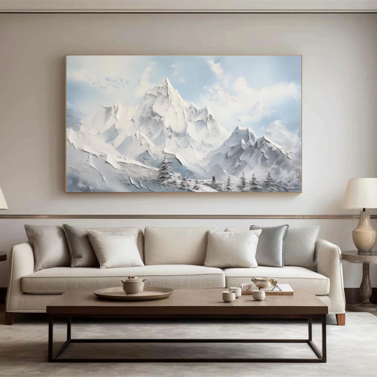 Abstract Mountain Textured Canvas Art #MM328