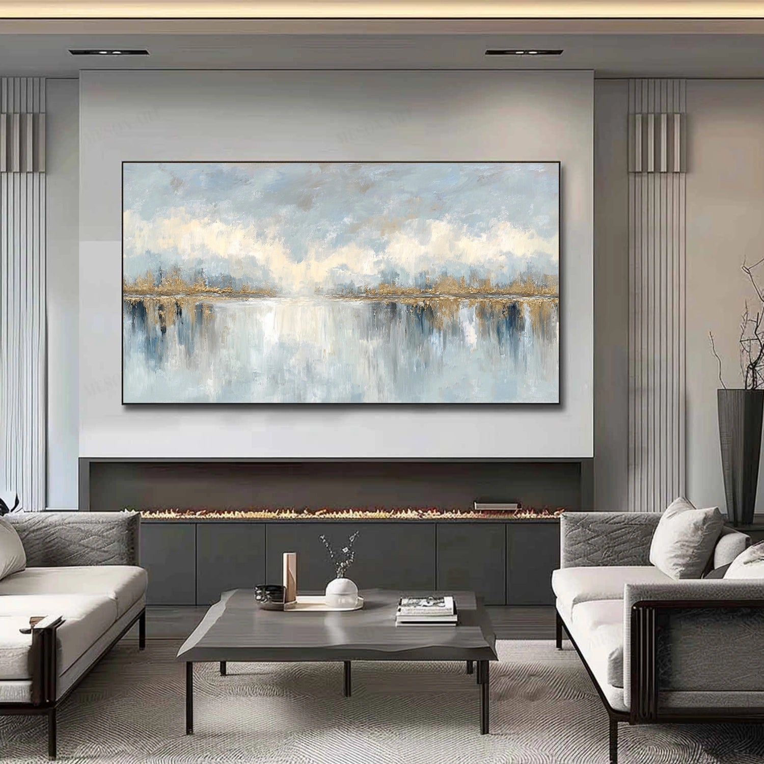 Blue & Green Abstract Wall Art #BG134