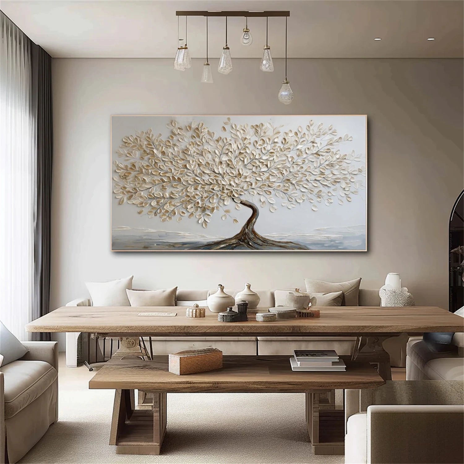 Flower & Tree Abstract Texture Canvas Art #FT 260