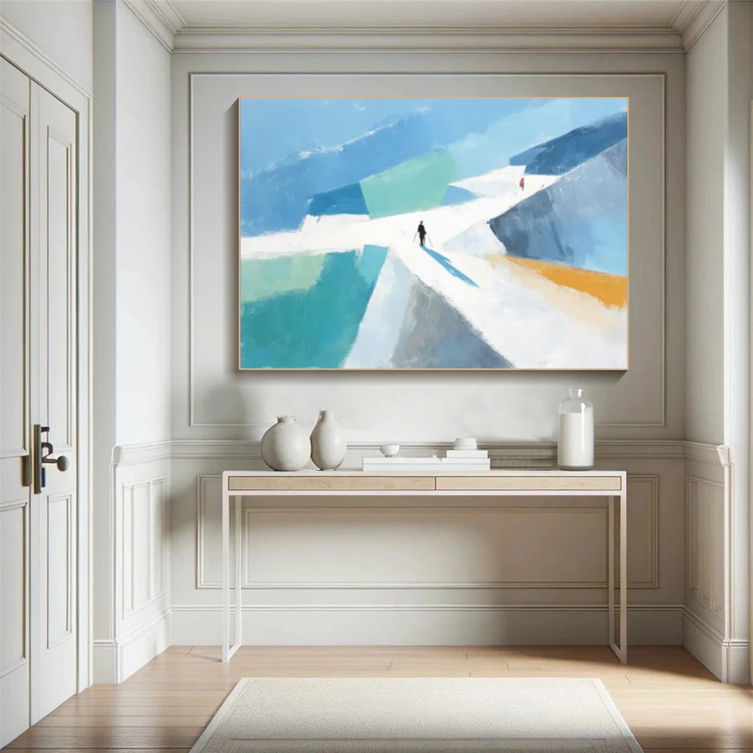 Colorful Skiing Sport Art Painting Canvas # SA051