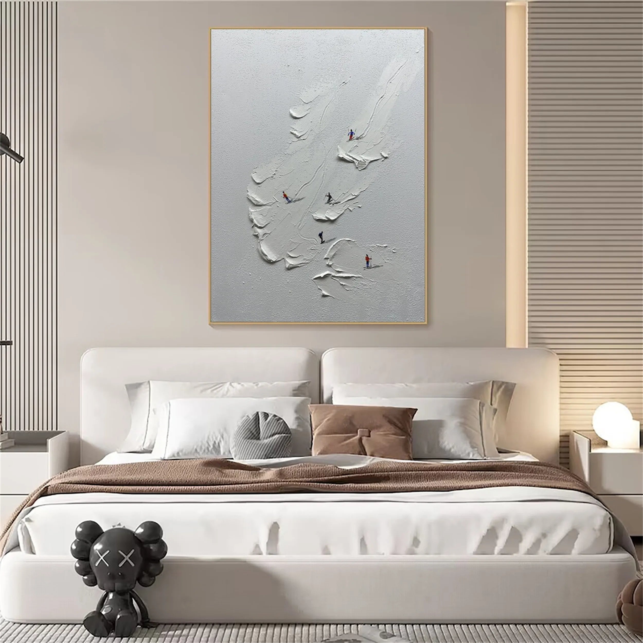 Skiing Sport Art Textured Painting Canvas #MM221