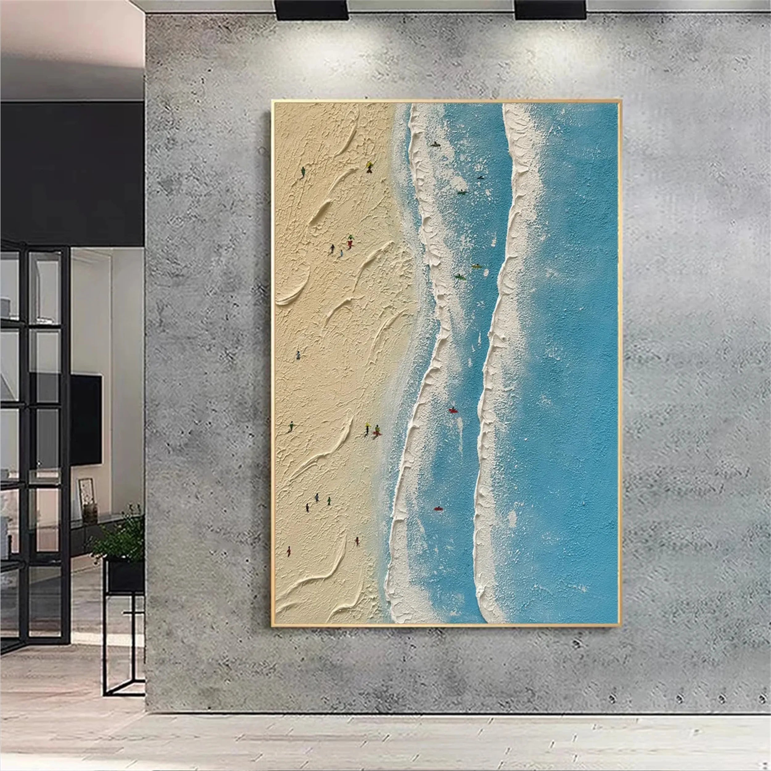 Seascape and Snowy Peak Painting #SP010