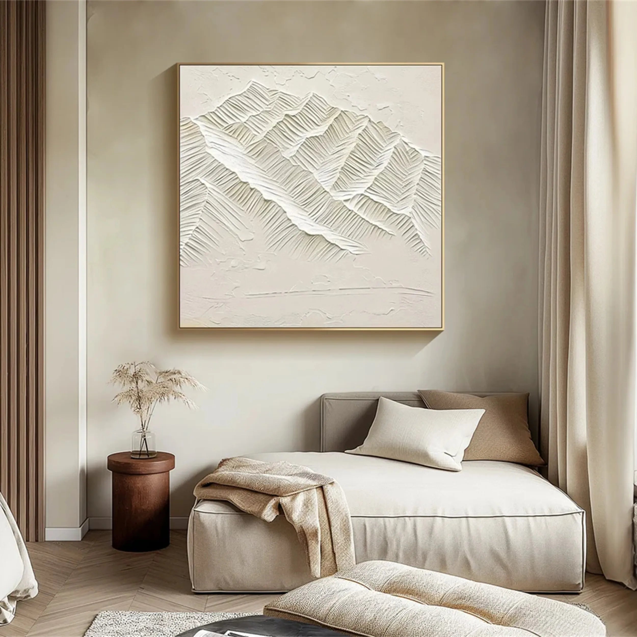 Beige Minimalist Textured Wall Art #MM262