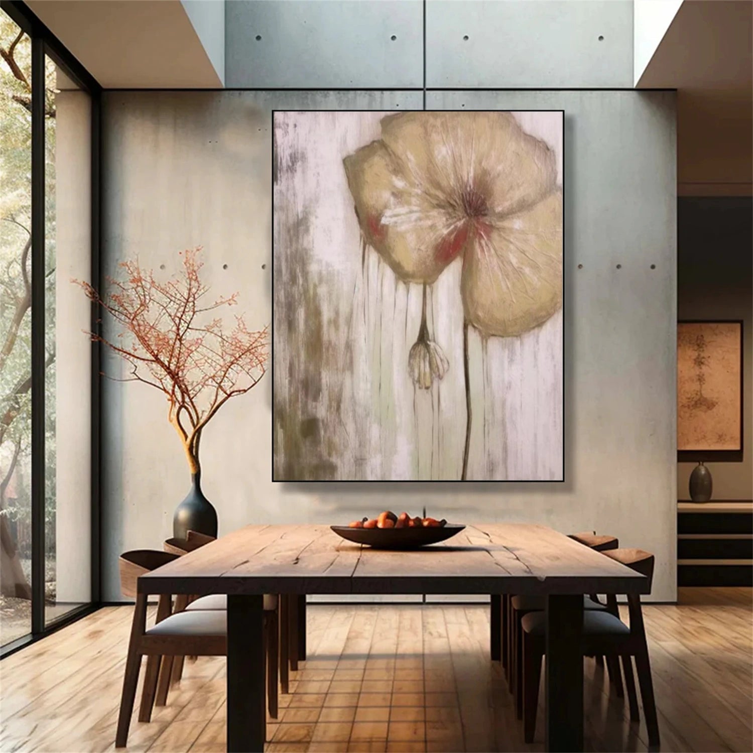 Flower & Tree Abstract Texture Canvas Art #FT 251