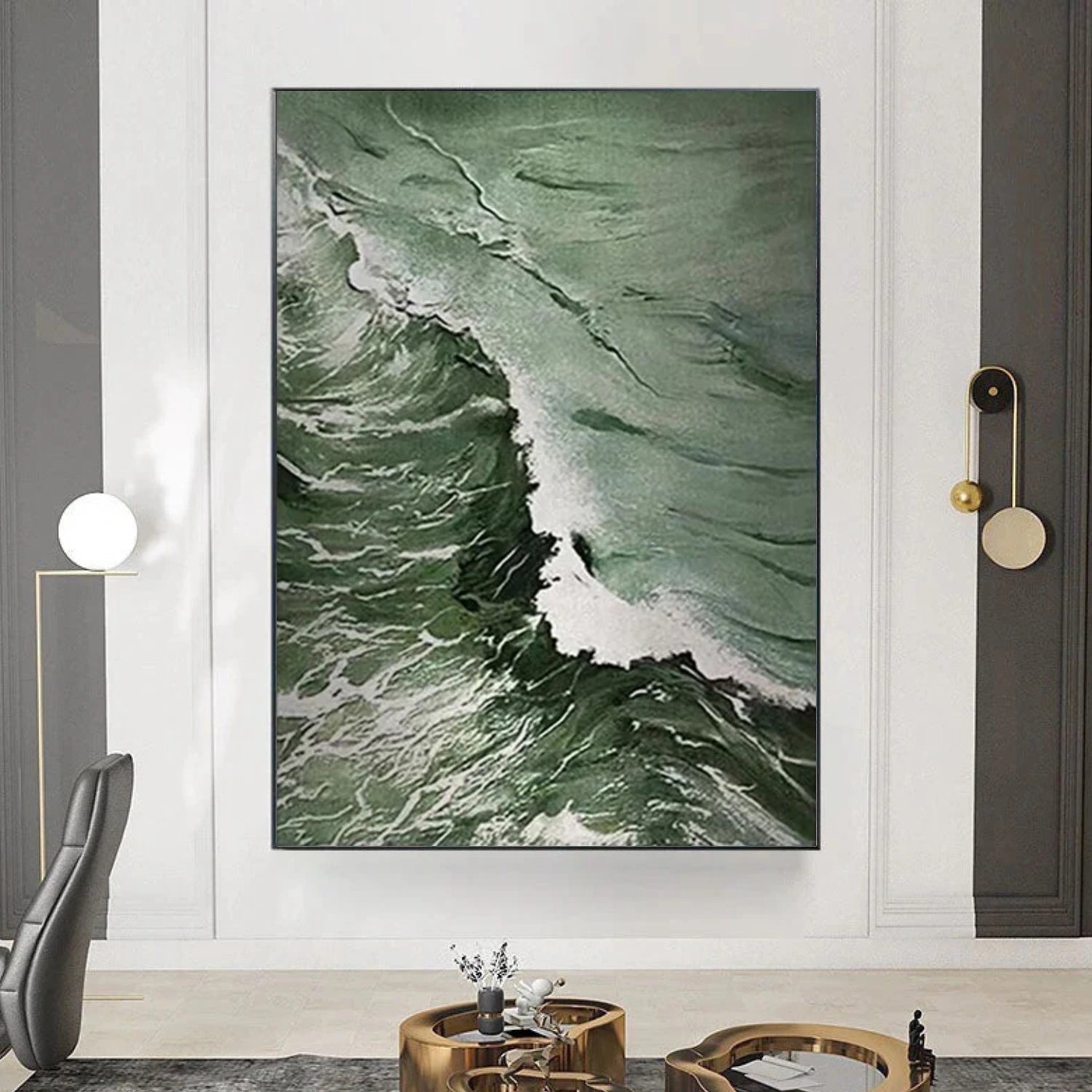 Ocean And Sky Abstract Textured Canvas Art #OS 324