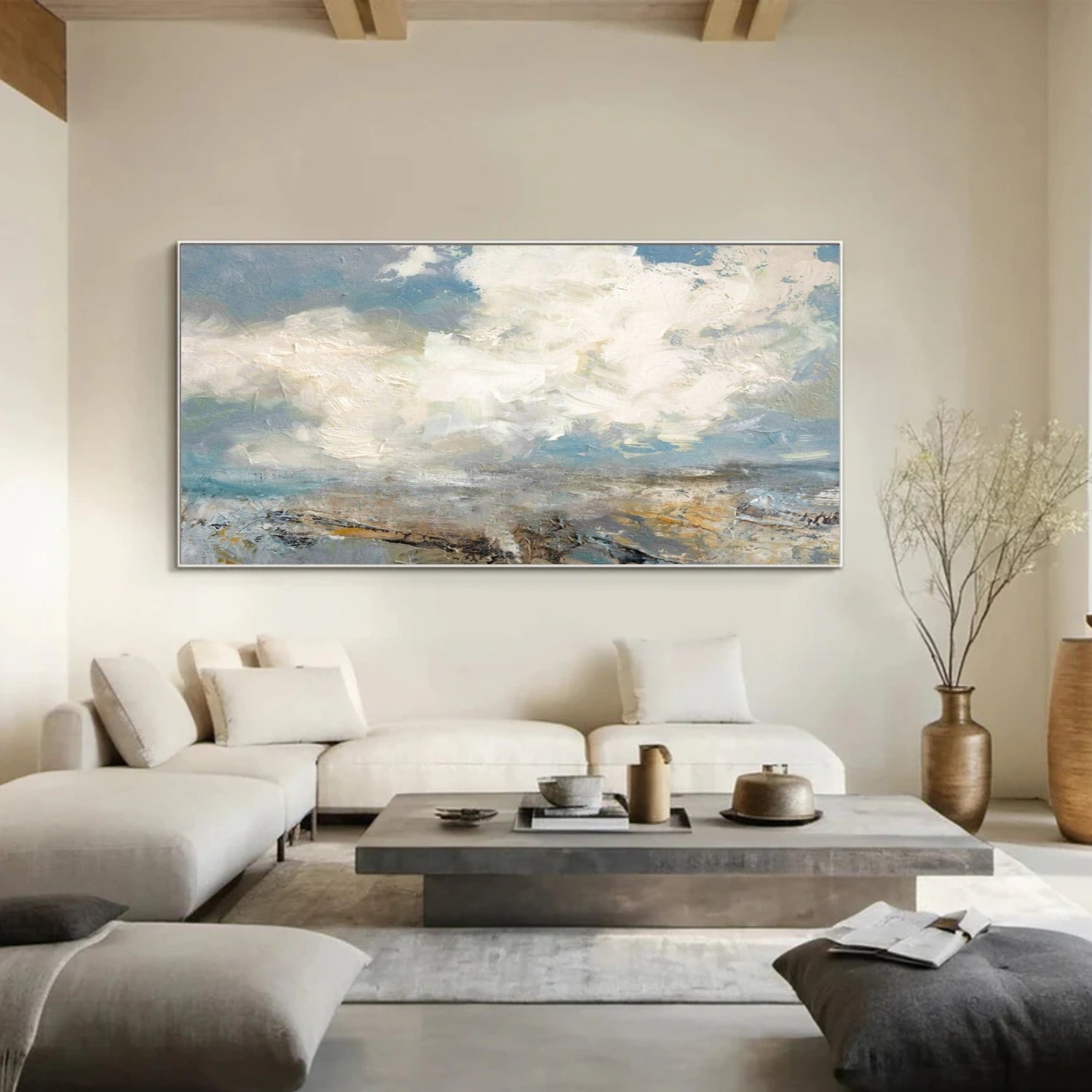 Ocean And Sky Abstract Canvas Art #OS 307