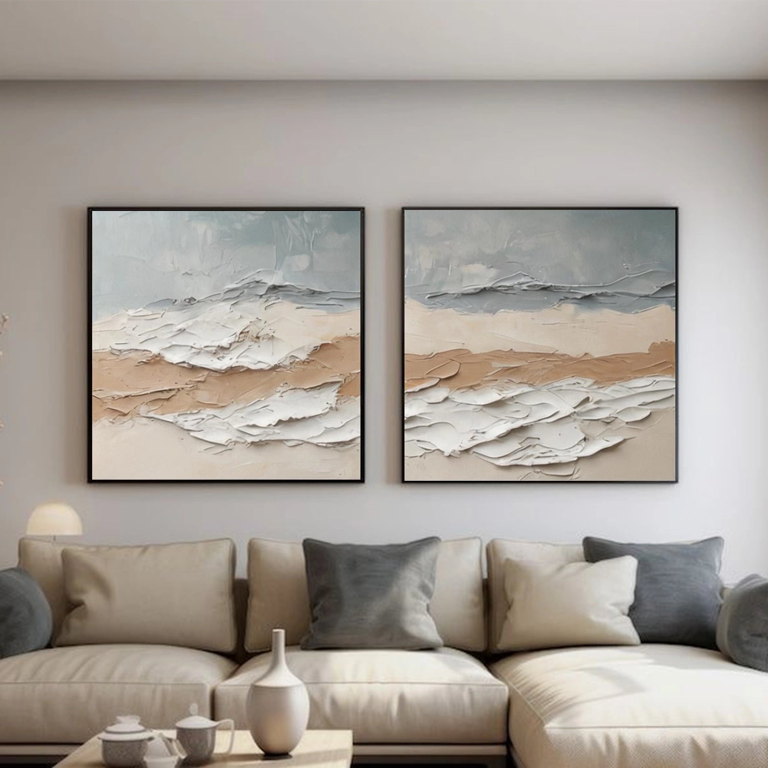 Abstract Texture Wall Art Square Set of 2 # AB690