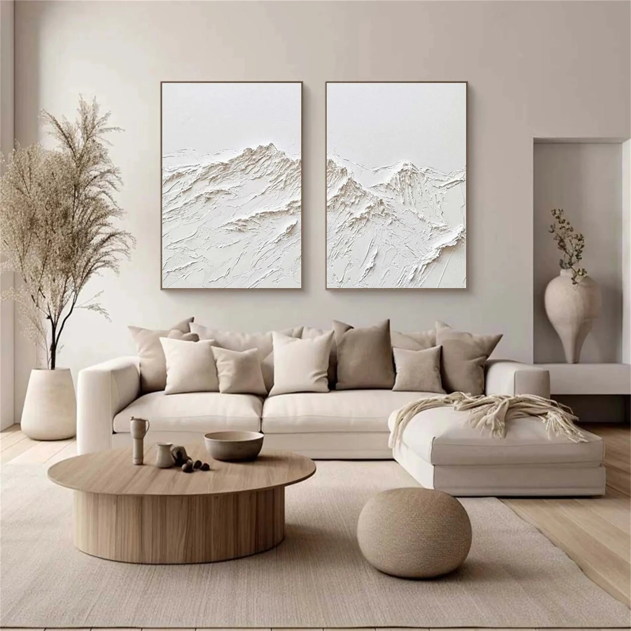 Plaster Art Minimalist Textured Paintings Set of 2 #MM264