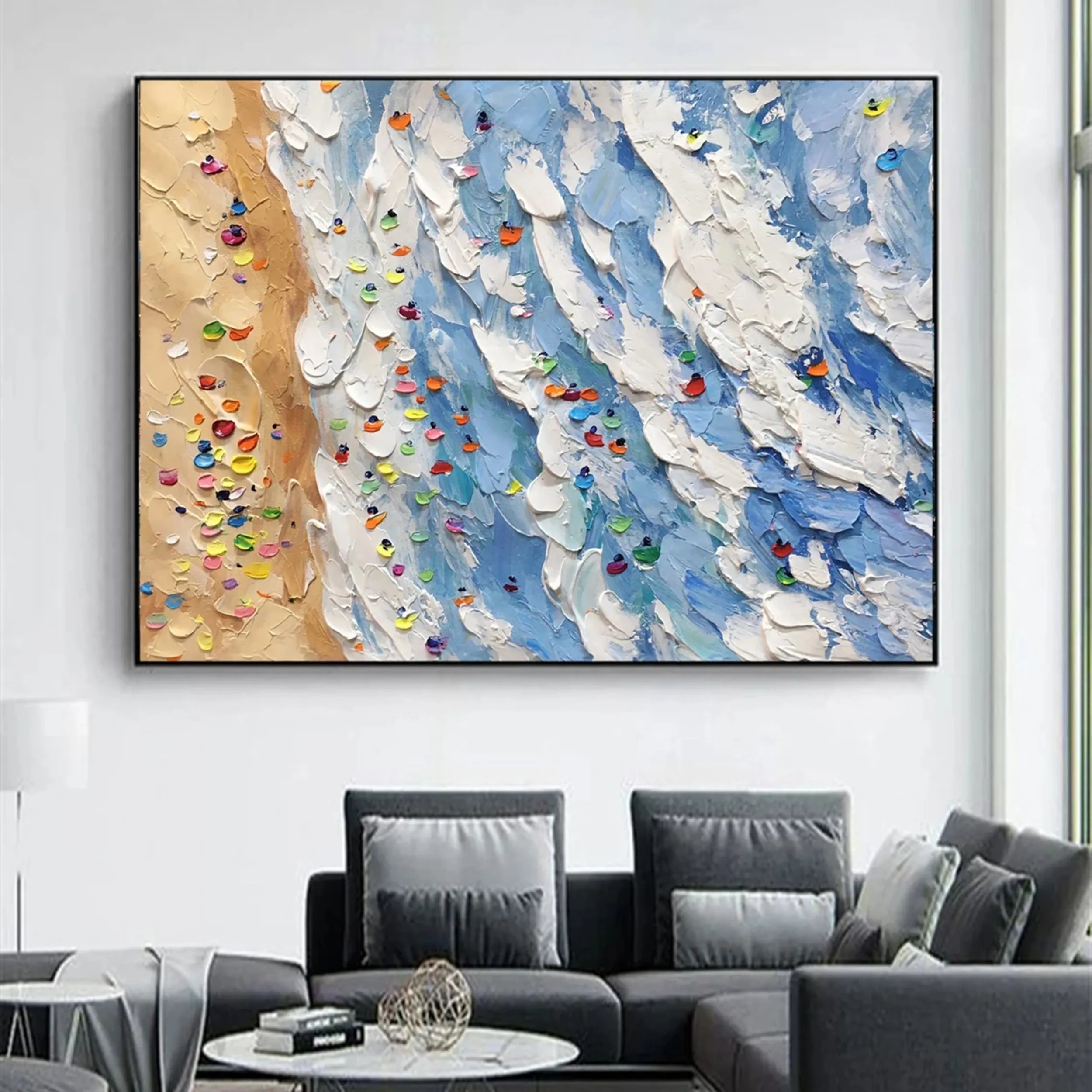Seascape and Snowy Peak Painting #SP009