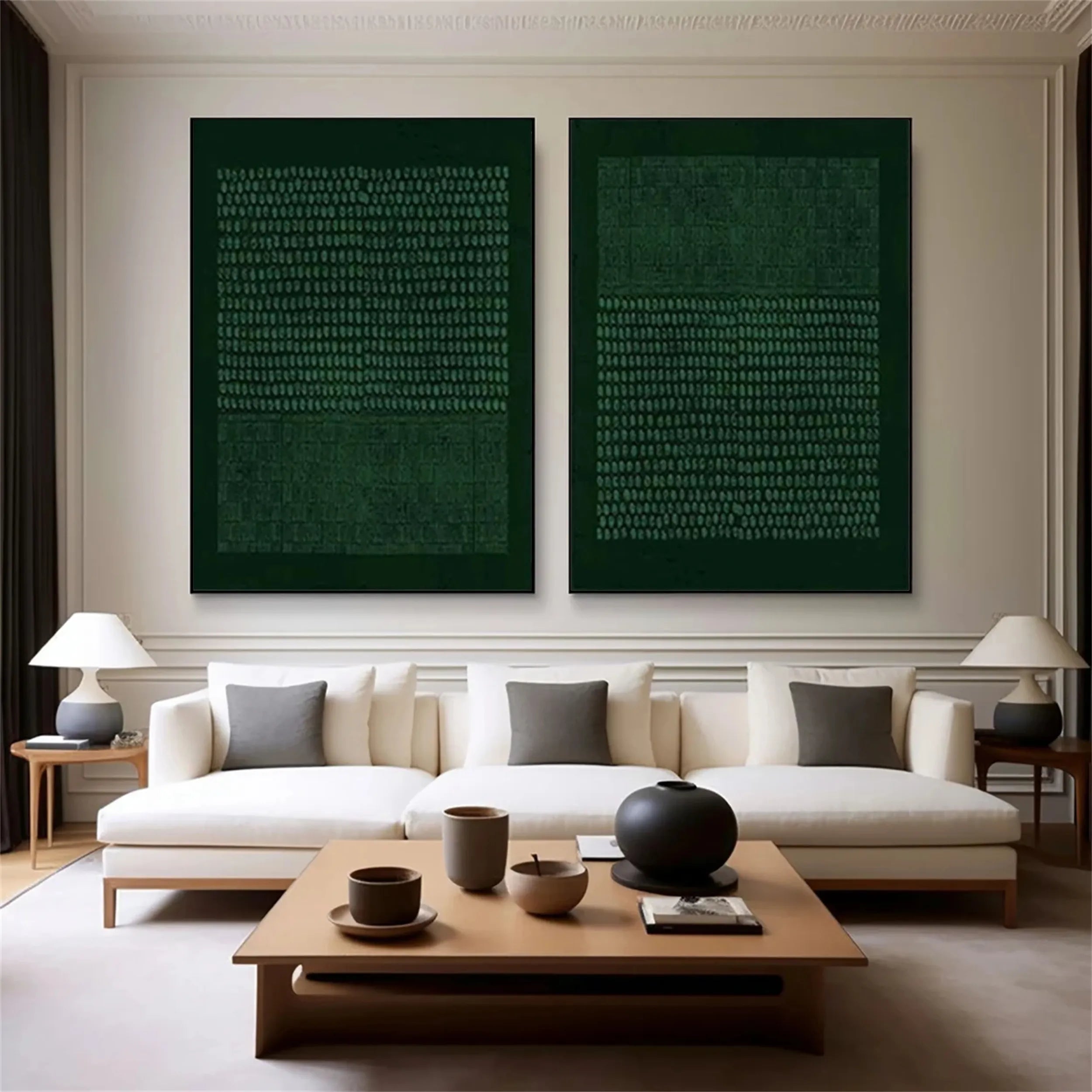Blue & Green Abstract Set of 2 #BG023