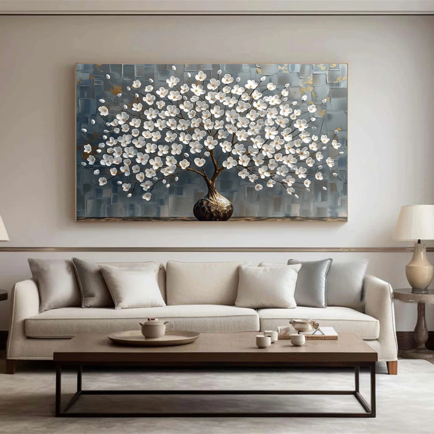 Flower & Tree Abstract Textured Canvas # FT 354