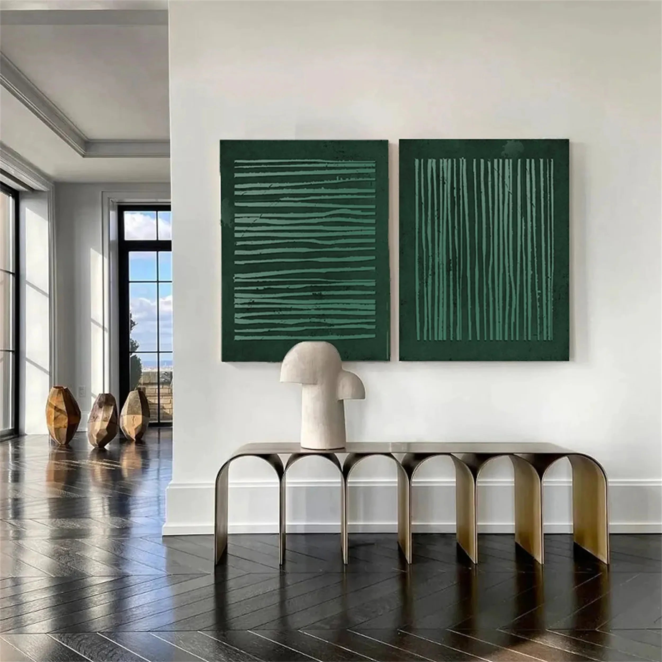 Blue & Green Abstract Set of 2 #BG055