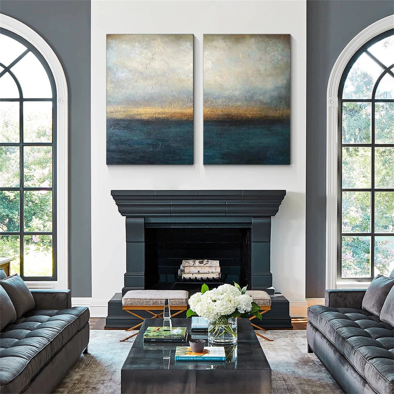 Abstract Wall Art Set of 2 #AB 597