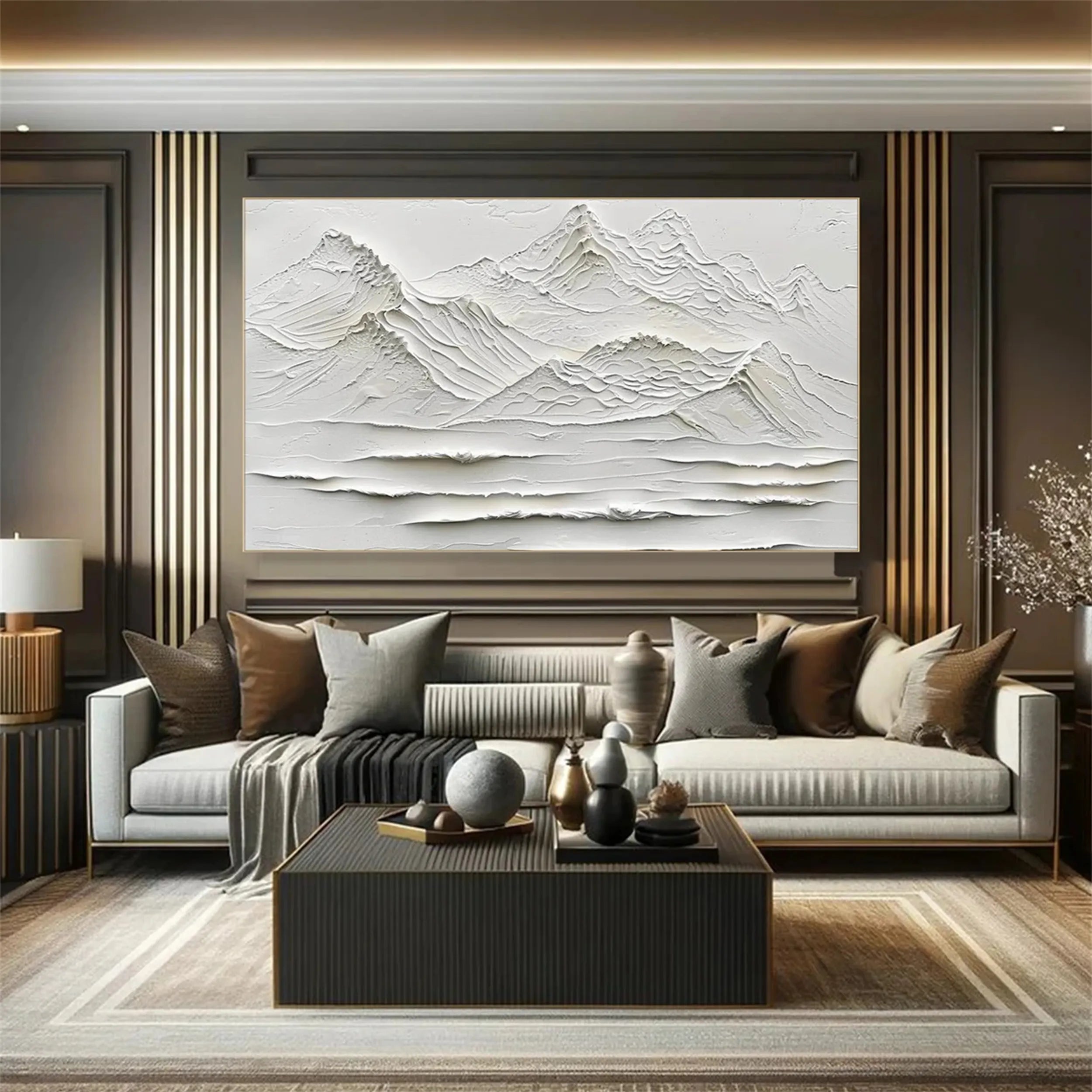 White Minimalist Textured Painting Canvas #MM247